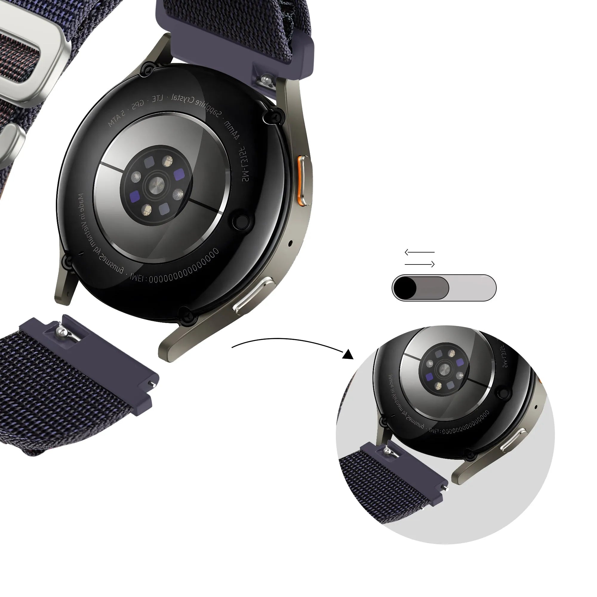Bandz Coros Apex 4 - 42mm Alpine Nylonarmband (Indigo Blau)