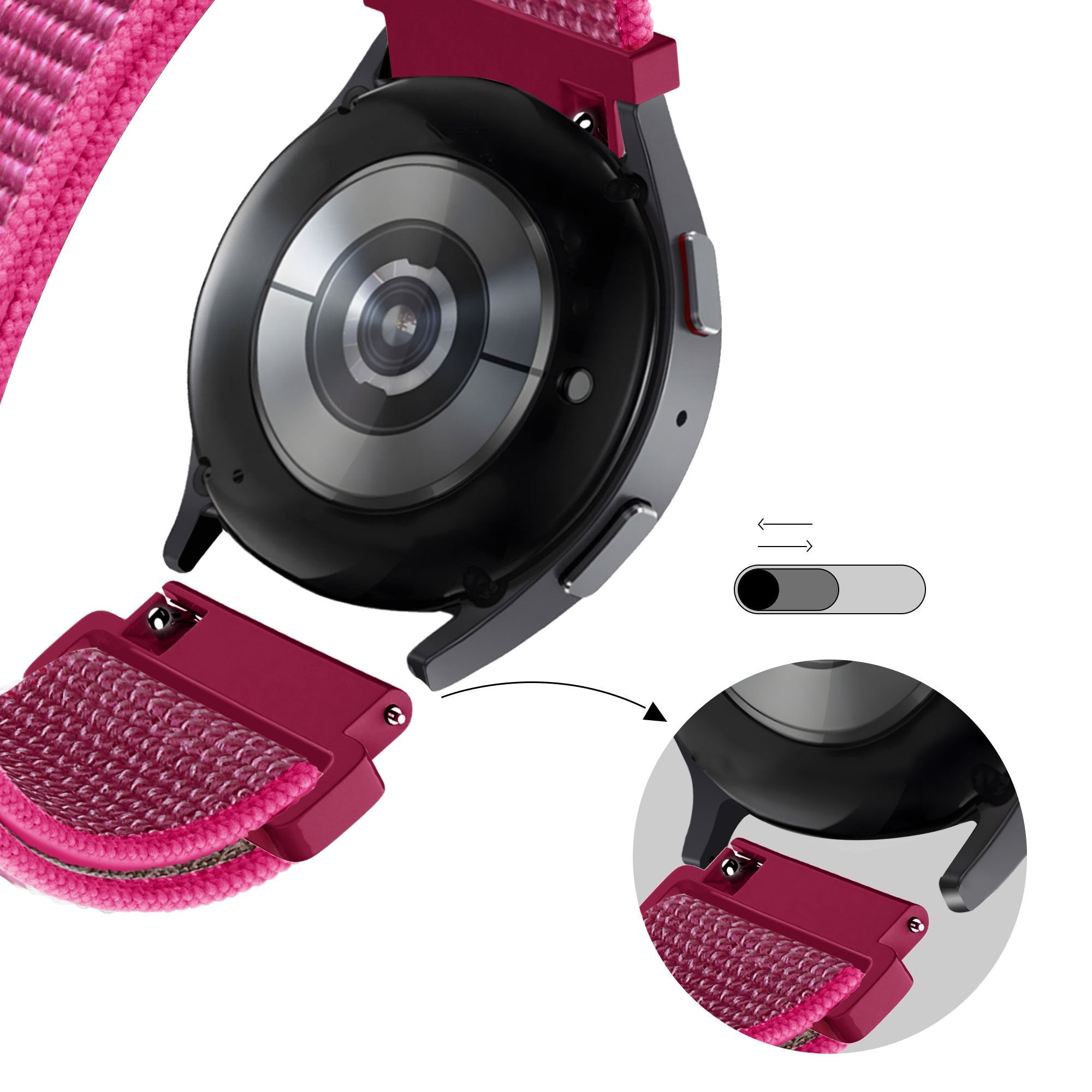 Bandz Garmin Forerunner 55 Nylon Loop Strap (Dragonfruit)