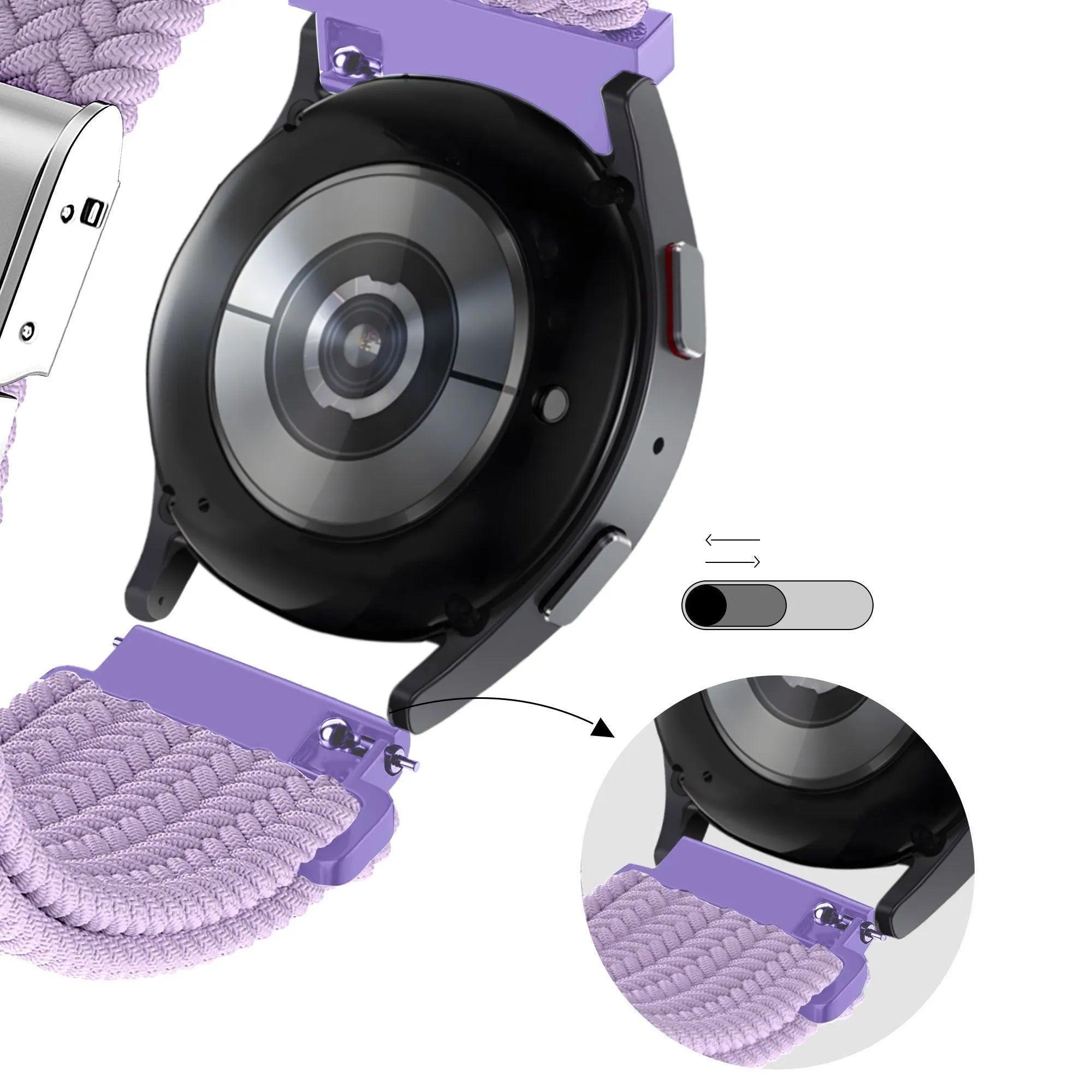 Bandz Amazfit Active geflochtenes Nylonarmband (Lila)
