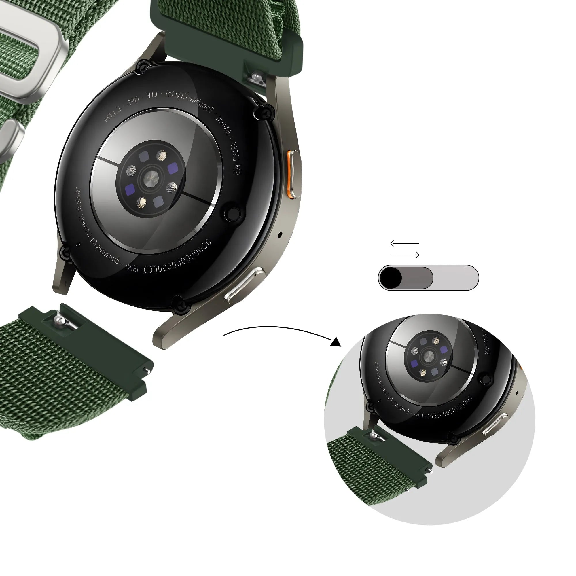 Bandz Amazfit Cheetah (Pro) Alpine Nylonarmband (Armeegrün)