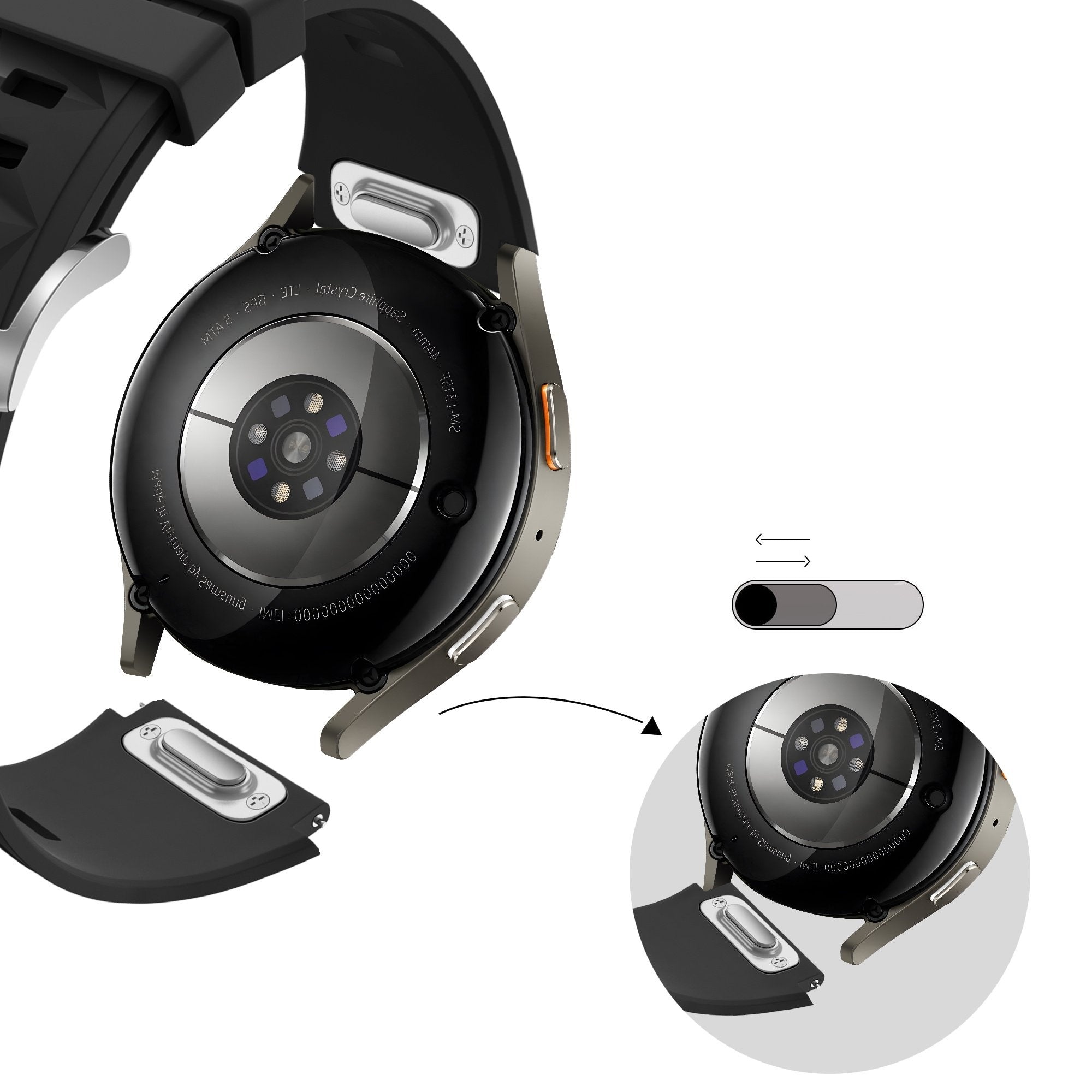 Bandz Xiaomi Watch S4 - 41mm Silikonarmband 'Easy fit' (Schwarz)