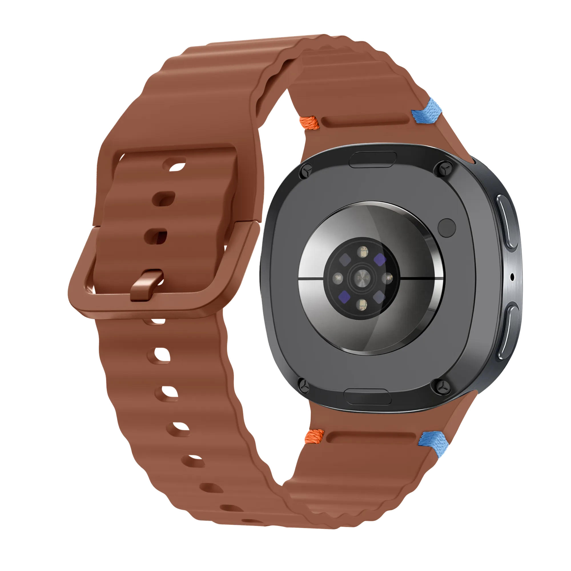 Samsung Galaxy Watch 8 - 44mm Wave Silikonarmband (Braun)