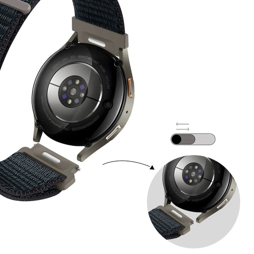 Bandz OnePlus Watch 3 Nylonarmband 'Easy Fit' (Grau/Blau)