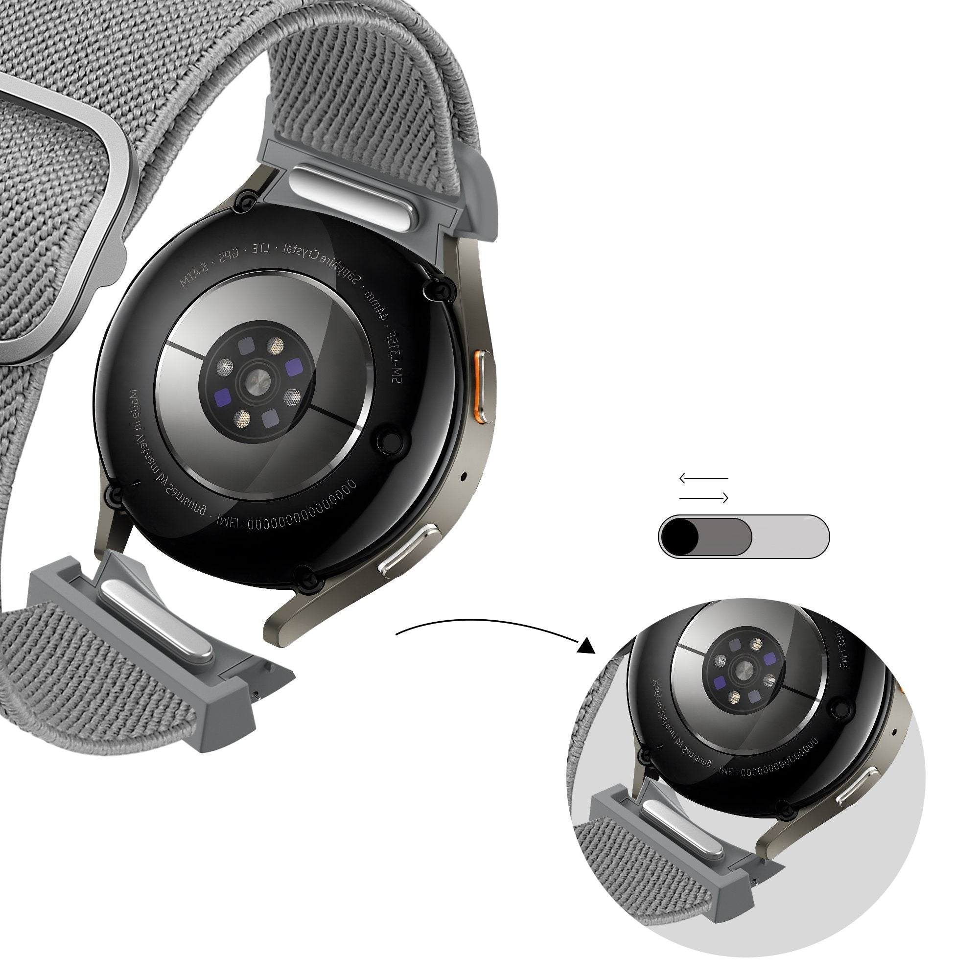 Bandz Samsung Galaxy Watch 5 - 40mm Elastisches Armband 'Easy Fit' (Grau)