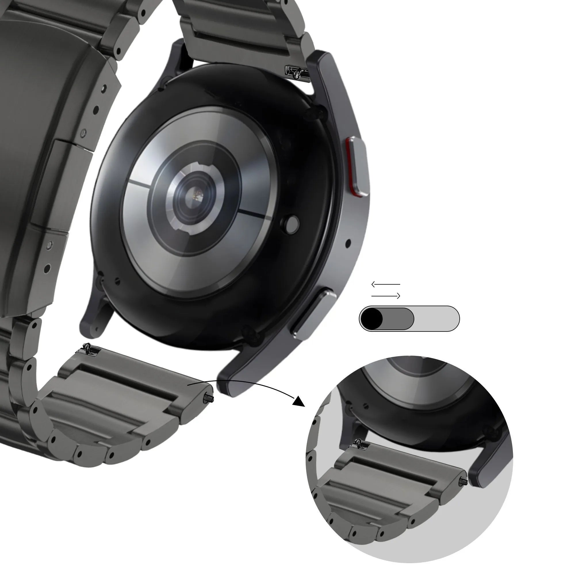 Bandz Honor Watch 4 Pro Titan Gliederarmband (Schwarz)