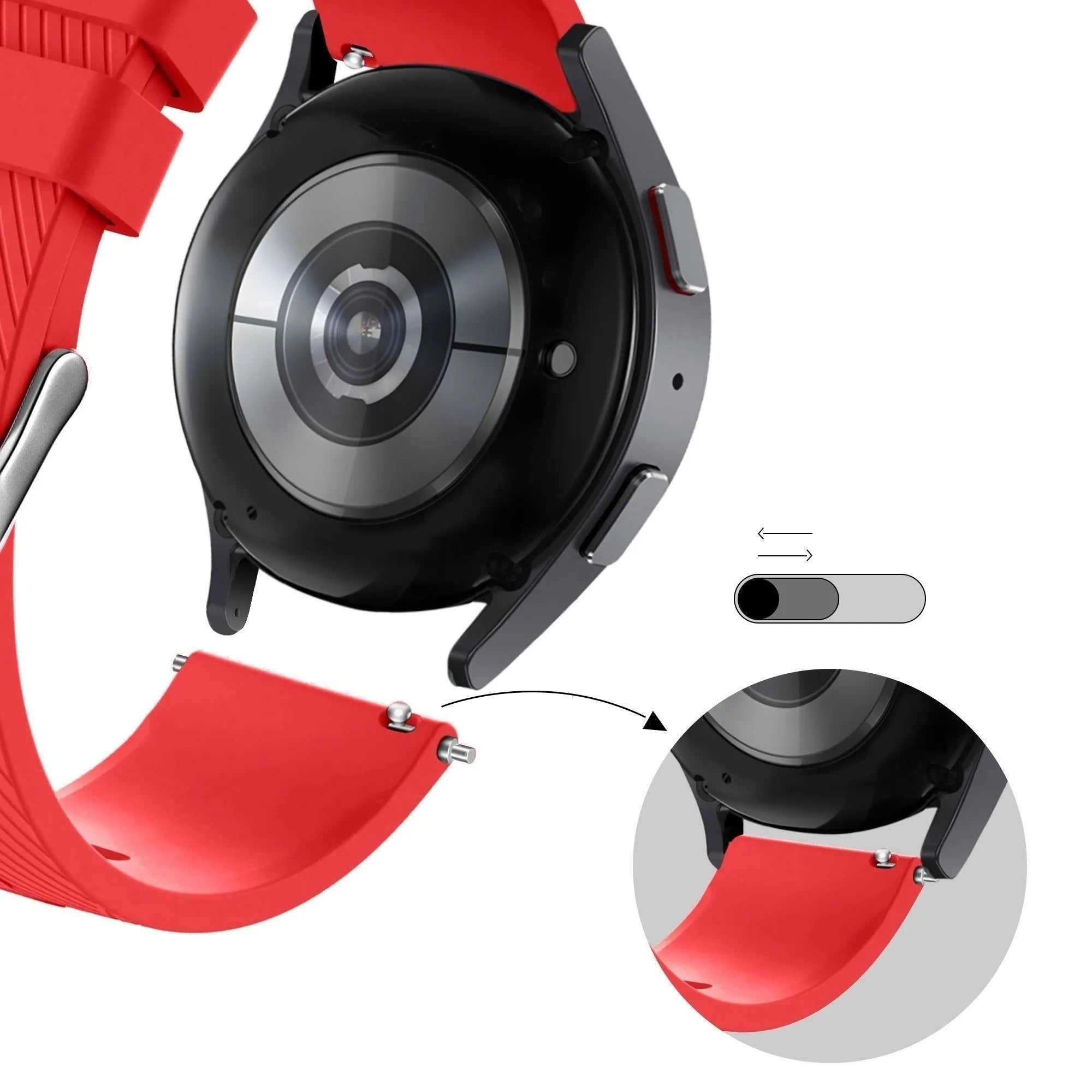 Bandz Coros Apex 4 - 42mm Silikonarmband 'Deluxe' (Rot)
