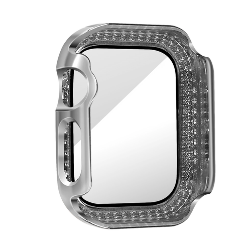 Bandz Apple Watch 10/11 - 42mm Diamond Hülle mit Glass (Silber)