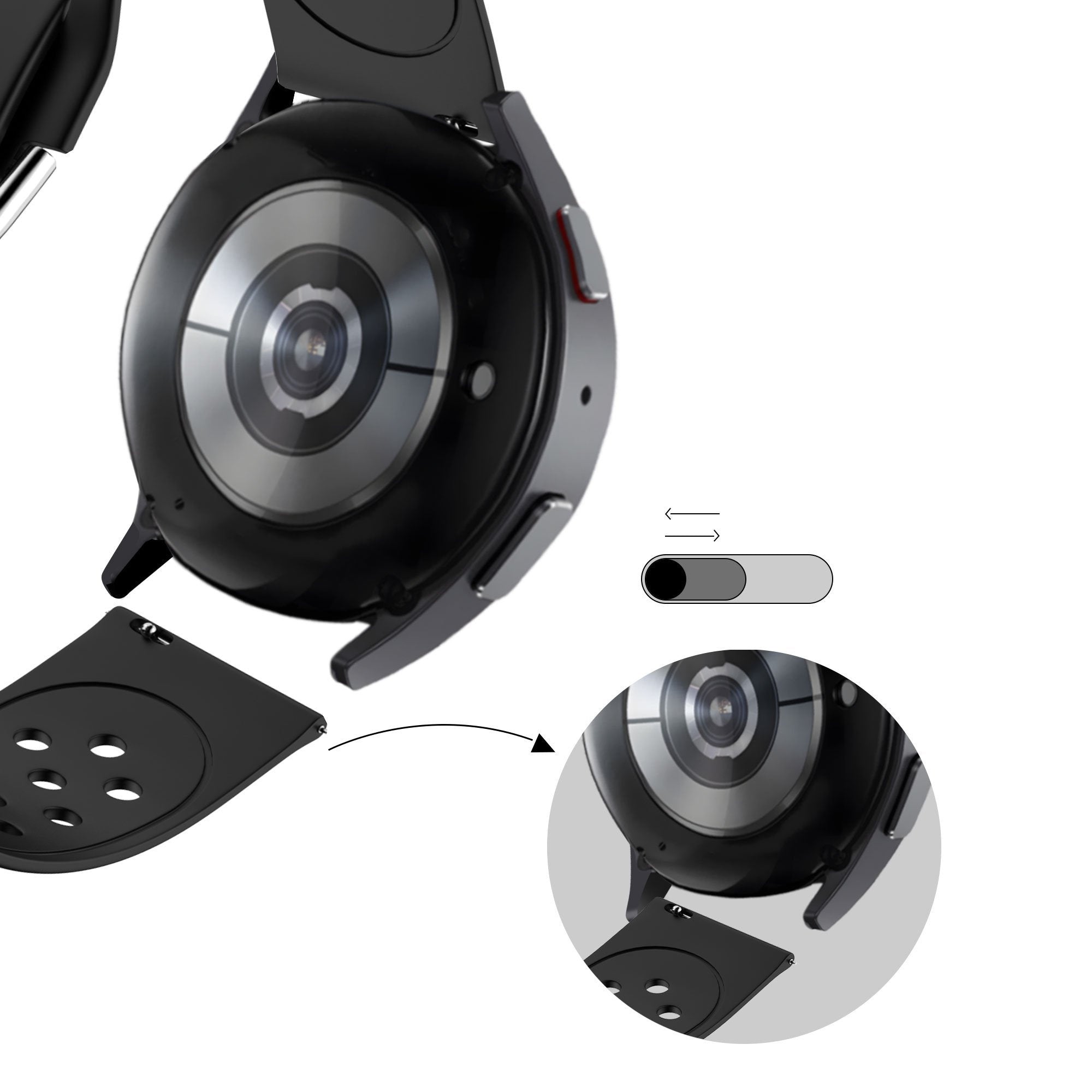 Bandz OnePlus Watch Lite Sportarmband 'Air' (Schwarz)