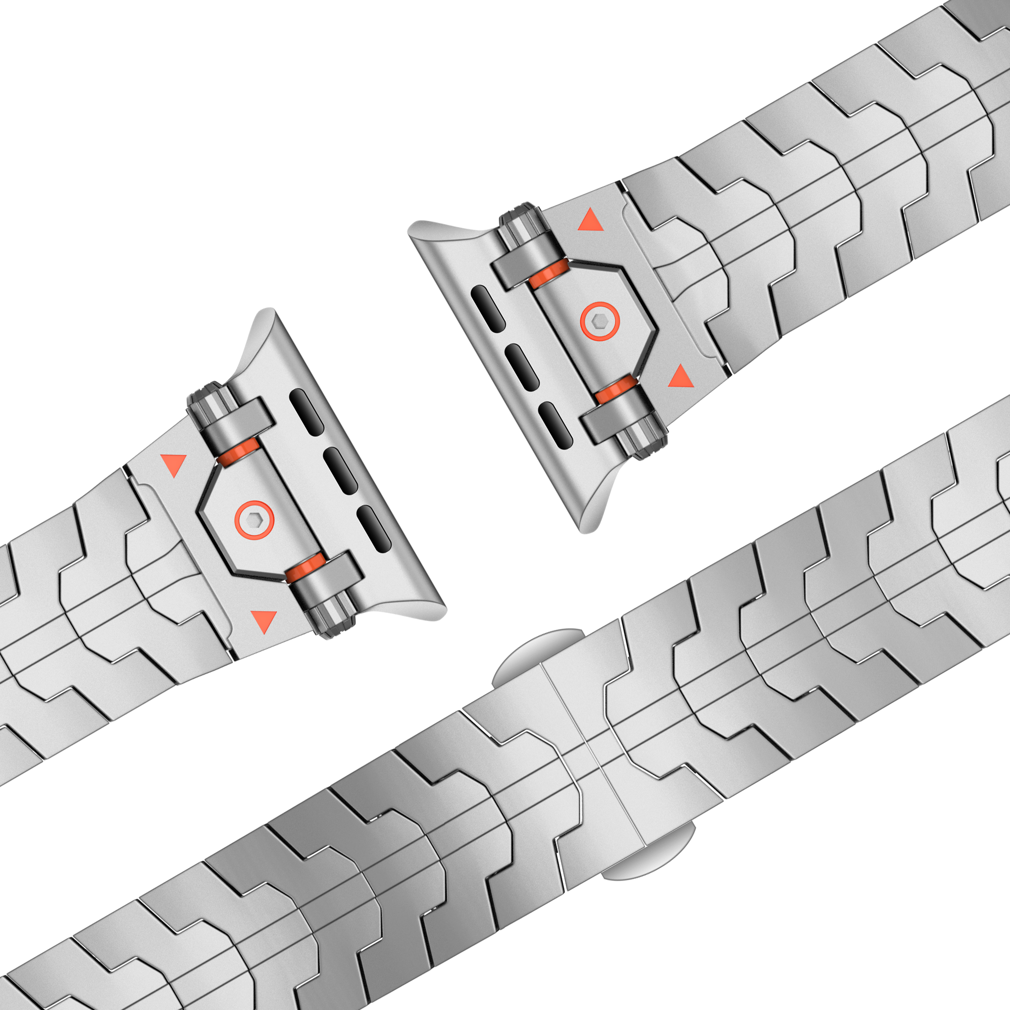 Bandz Apple Watch Gebürstetes Metallarmband 'Deluxe' (Silber)