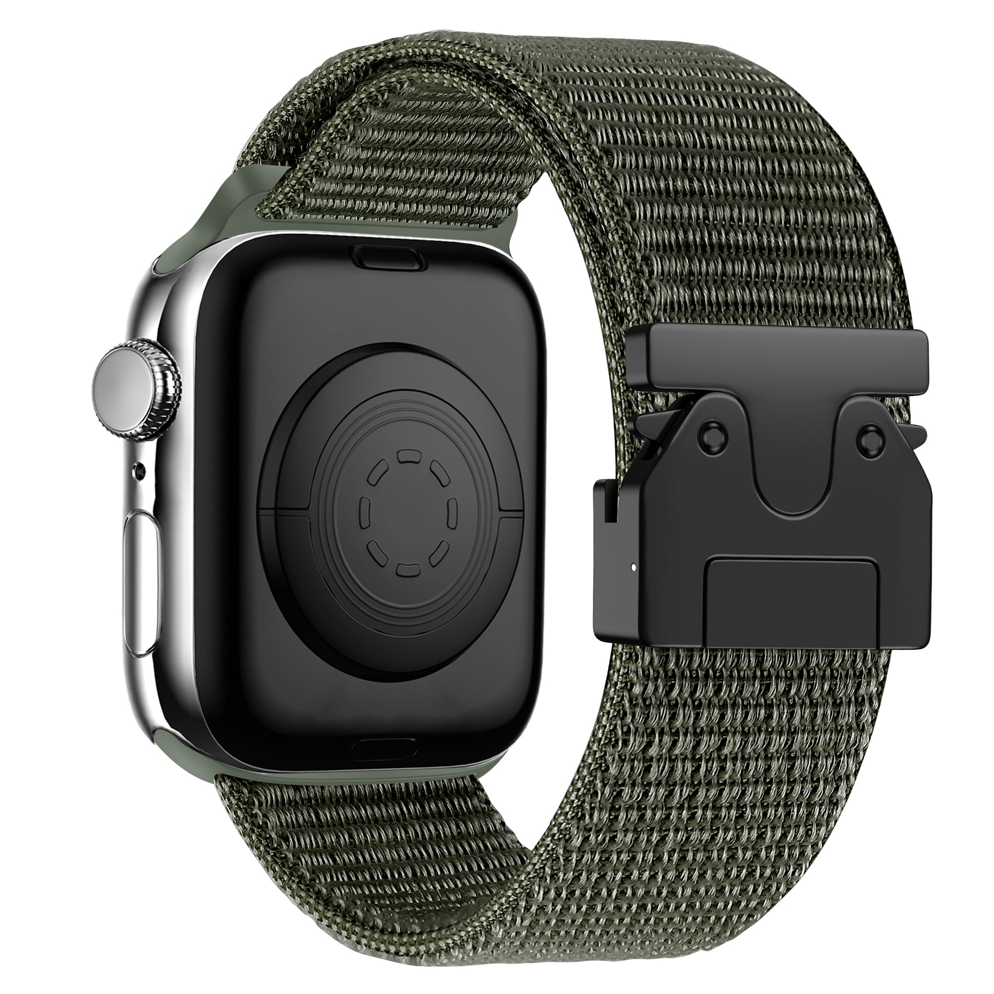 Bandz Apple Watch Nylon Band 'Classic' mit P-Schnalle (Armeegrün)