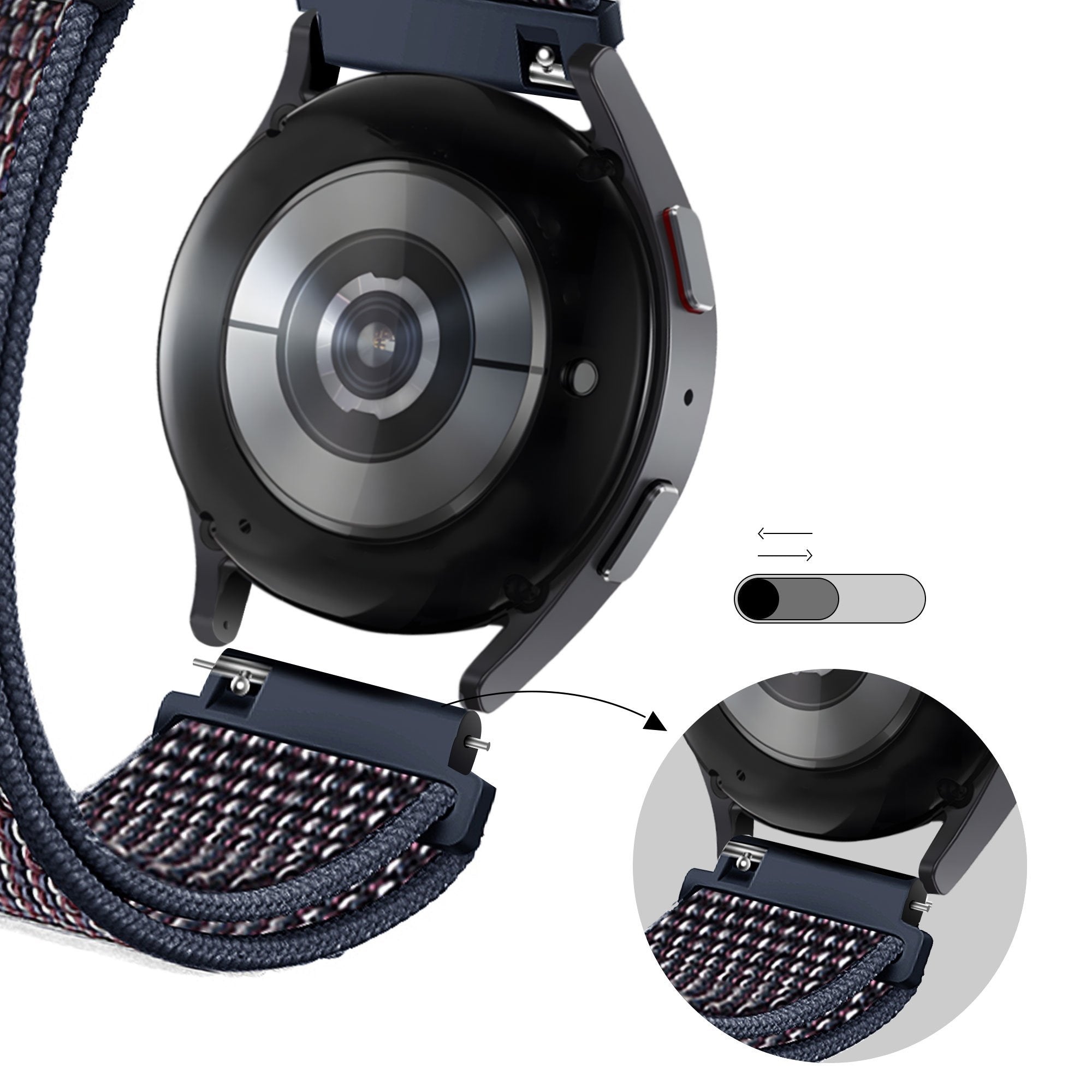 Bandz Garmin Forerunner 265 Nylon Loop Strap (Indigo Blue)