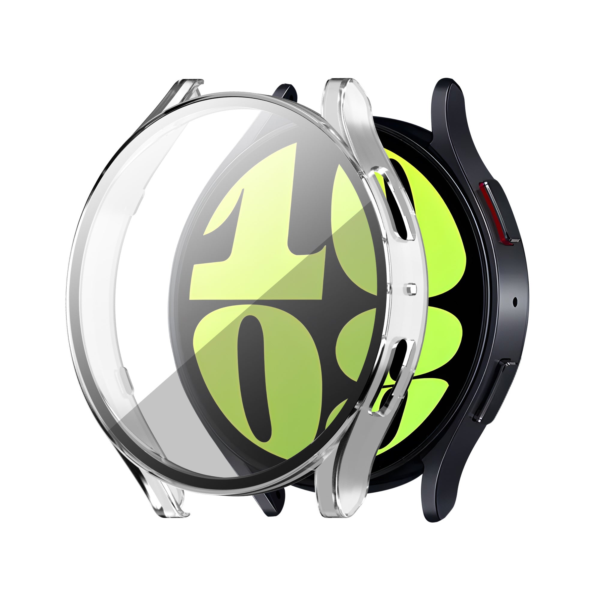 Samsung Galaxy Watch 6 44mm PC Hard Case mit Glas (Schwarz)