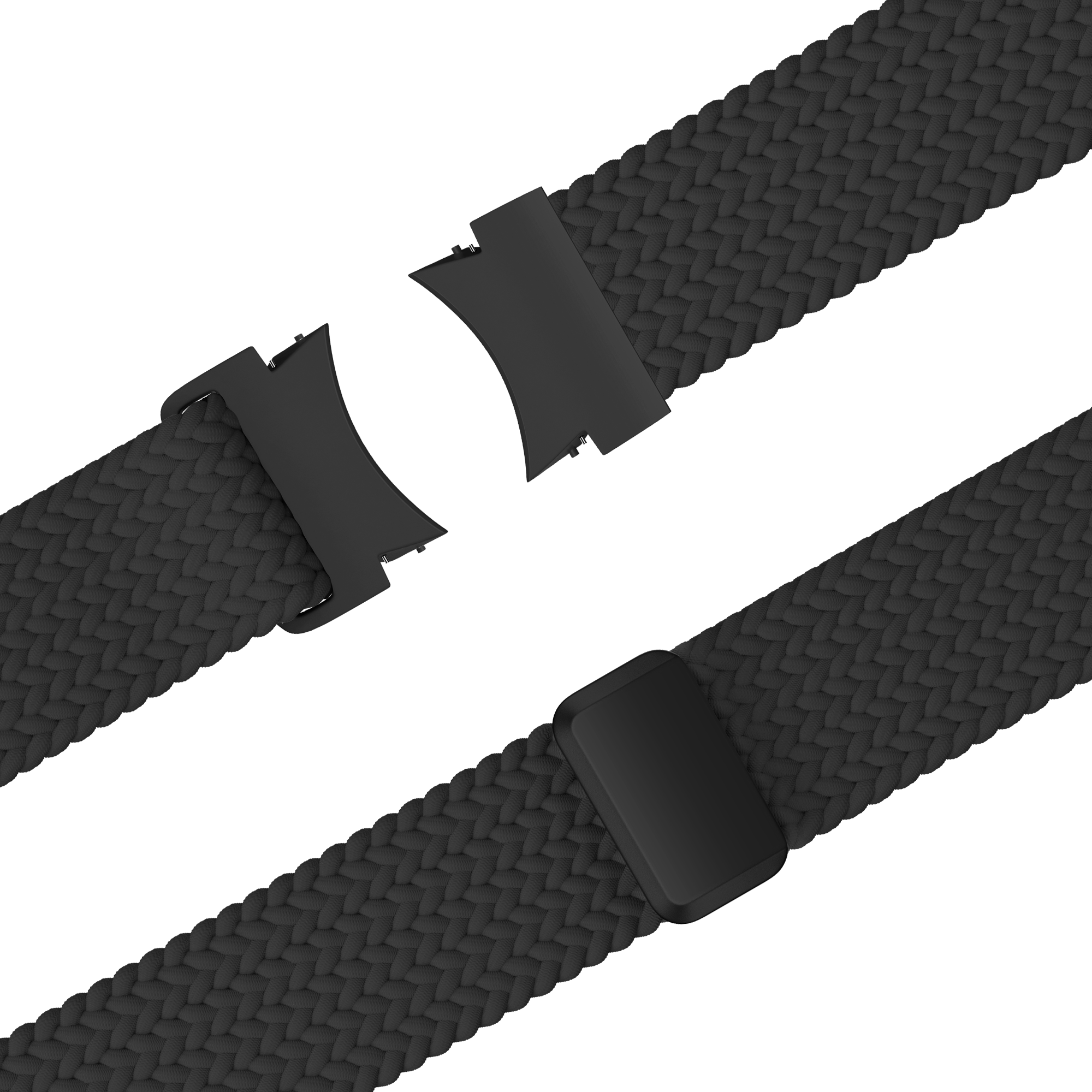 Bandz Samsung Galaxy Watch 6 - 44mm Geflochtenes Armband 'Easy Fit' (Schwarz)
