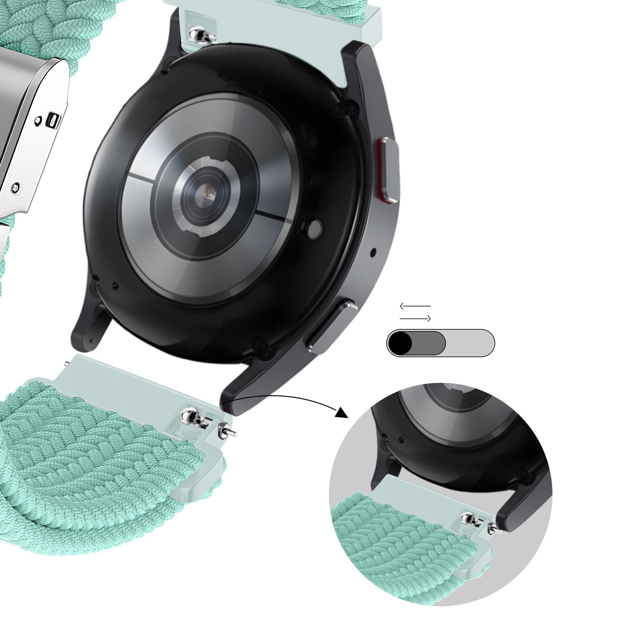 Bandz Coros Apex 2 geflochtenes Nylonarmband (Türkis)