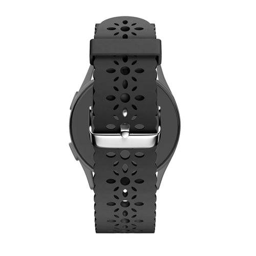 Bandz Pebble Round 2 - 20mm Patterned Silicone Strap (Black)