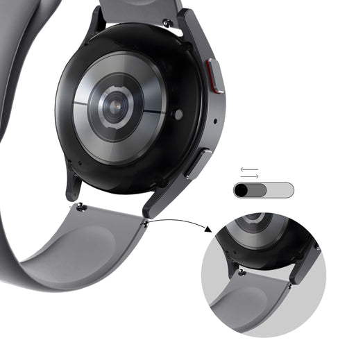 Bandz Pebble Round 2 - 20mm Sportarmband 'Deluxe' (Grau)