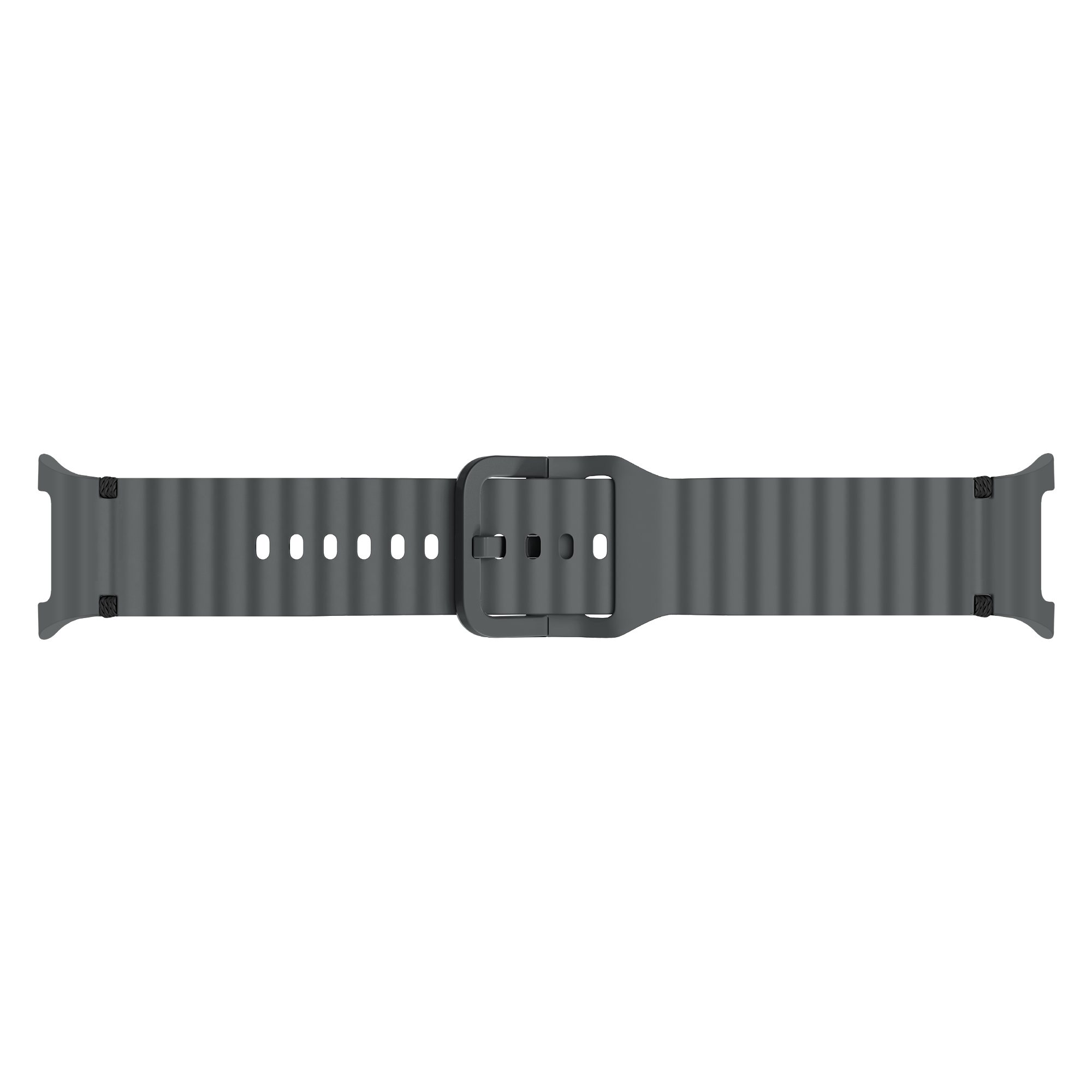 Samsung Galaxy Watch 8 - 44mm Wave Silikonarmband (Dunkel Grau)