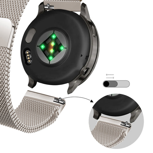 Bandz Garmin Vivoactive 4s Milanese Loop Strap (Starlight)