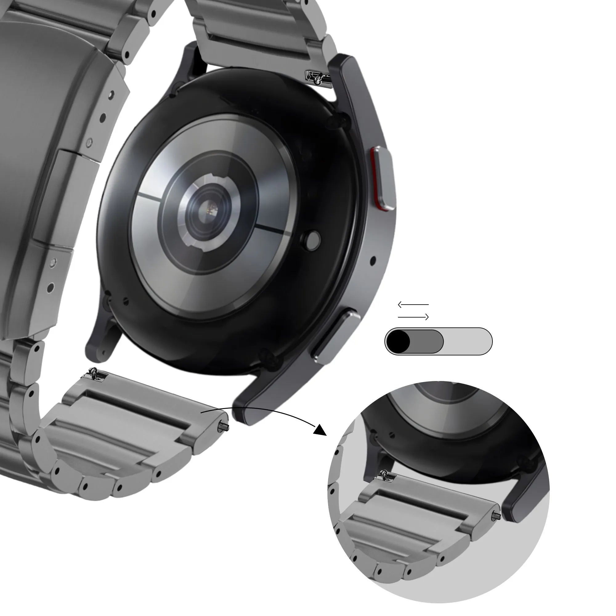 Bandz Oppo Watch X2 Titan Gliederarmband (Graphit)