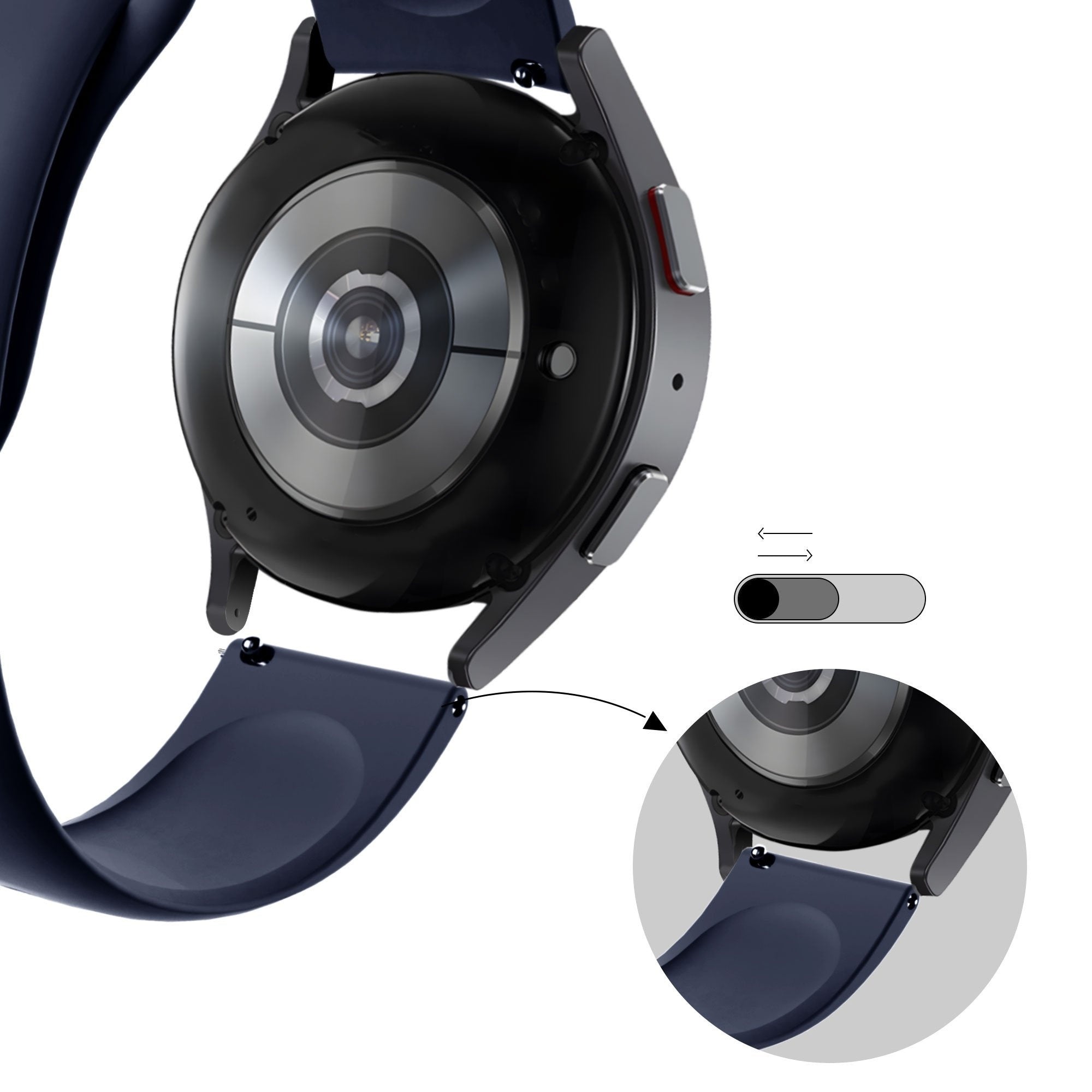 Bandz Coros Apex 42mm Sportarmband 'Deluxe' (Dunkelblau)