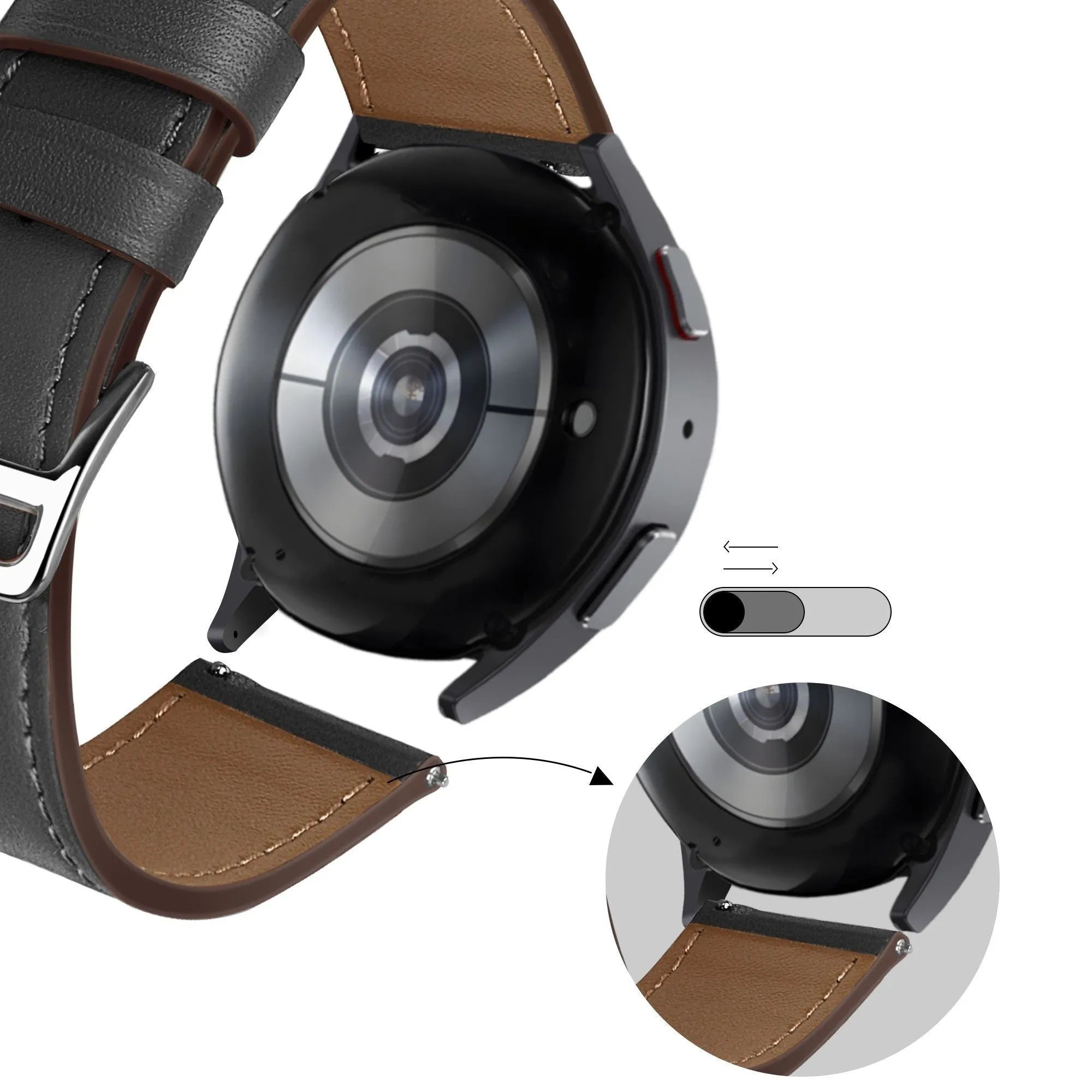 Bandz Coros Pace 3 Lederarmband 'Deluxe' (Schwarz)