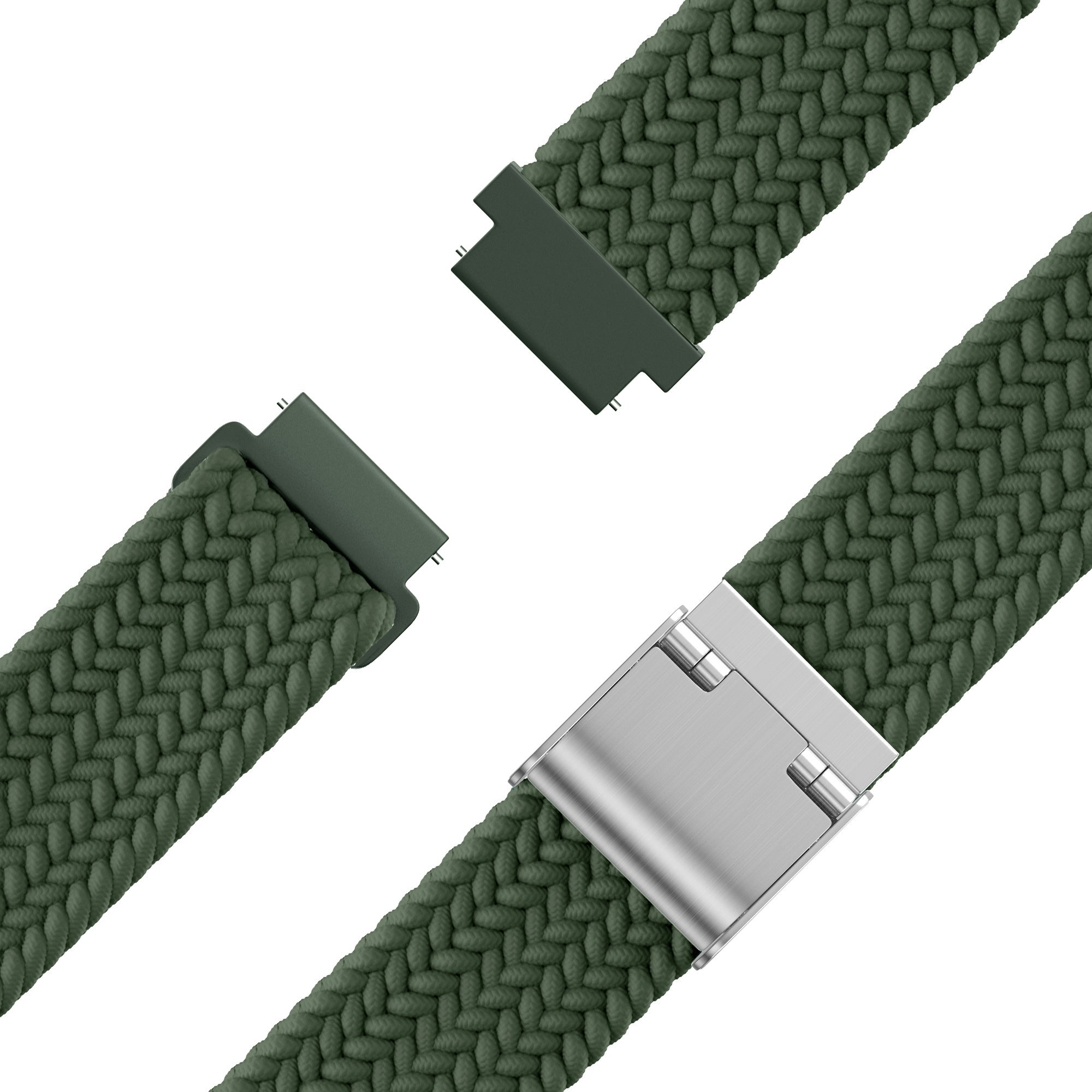 GIOPUEY 24 mm Armband compatibel met Garmin Venu X1, gevlochten riem van zacht nylon [uniseks] - blauw
