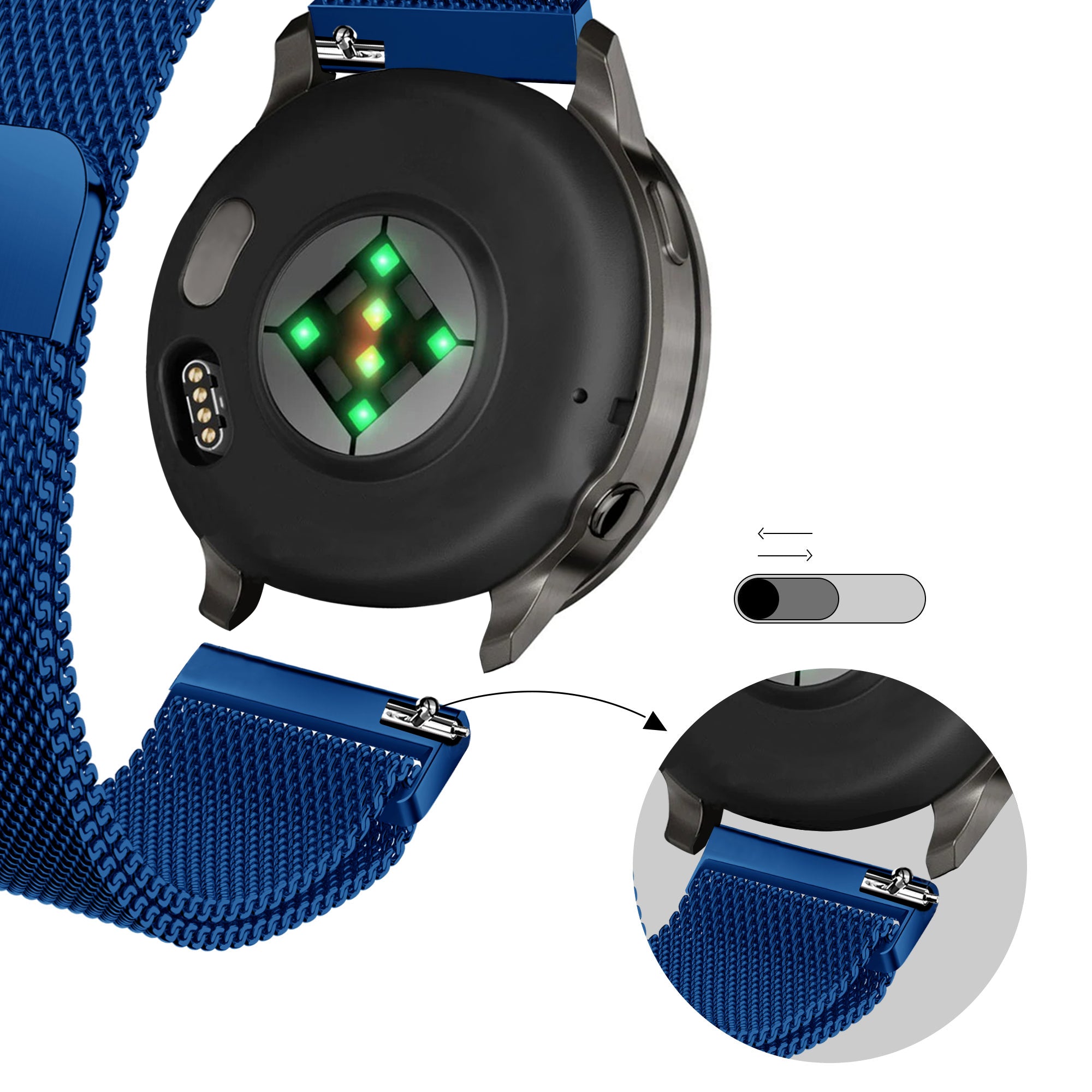 Bandz Garmin Bounce 2 Milanese Loop Armband (Blau)