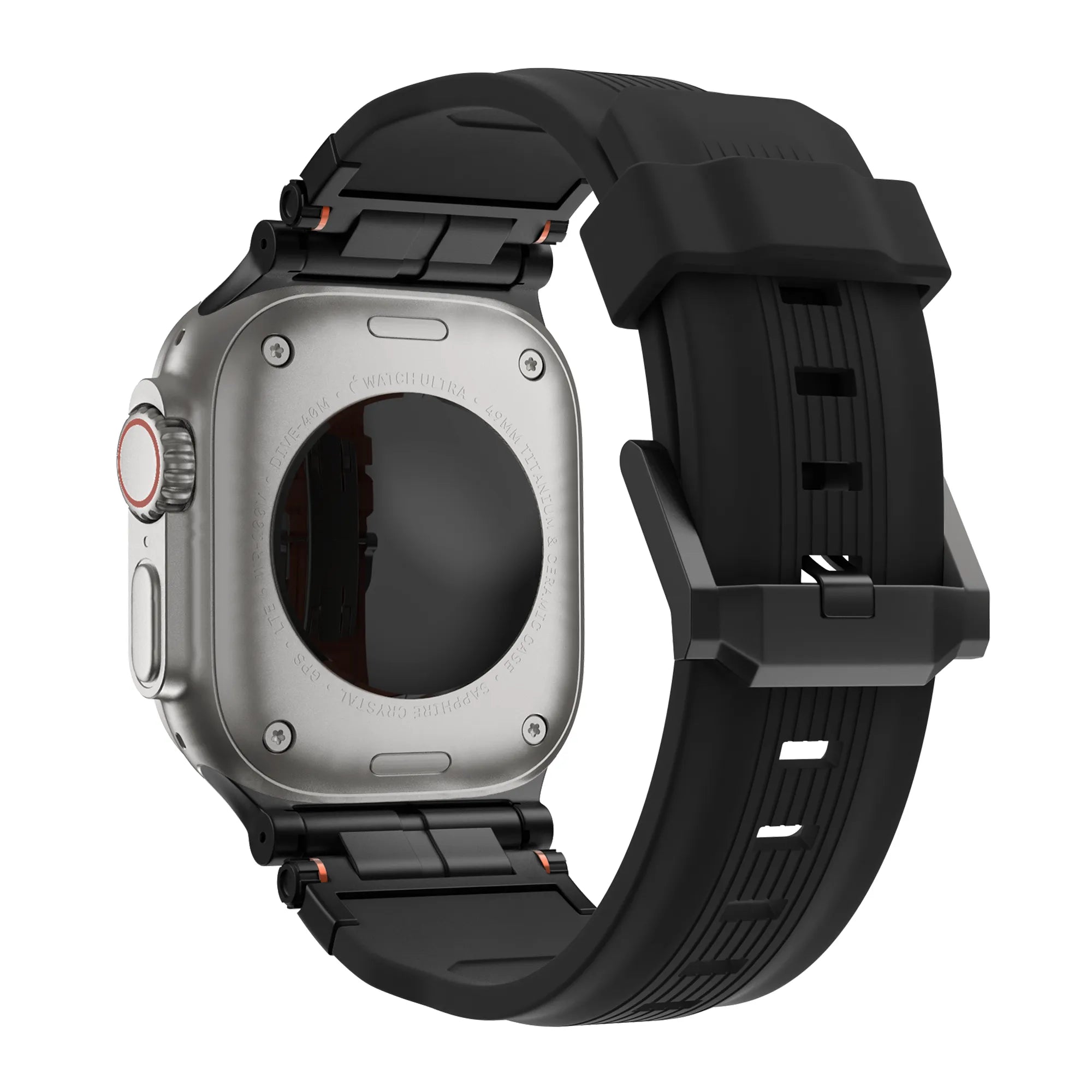 Bandz Apple Watch Armband aus Flüssigsilikon 'Explorer' (Schwarz mit Schwarz)