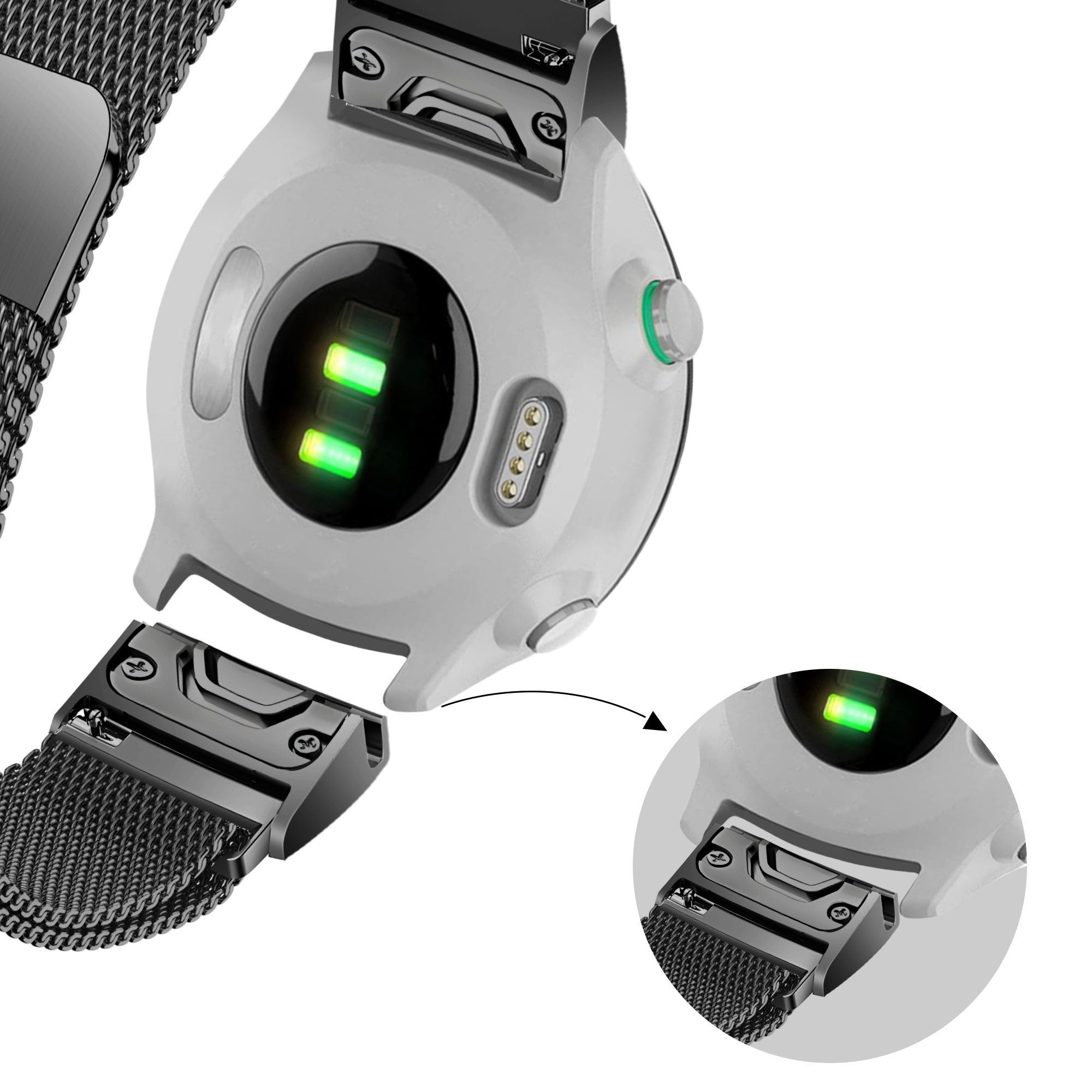 Bandz Garmin Approach S60 Milanese Loop Strap (Black)