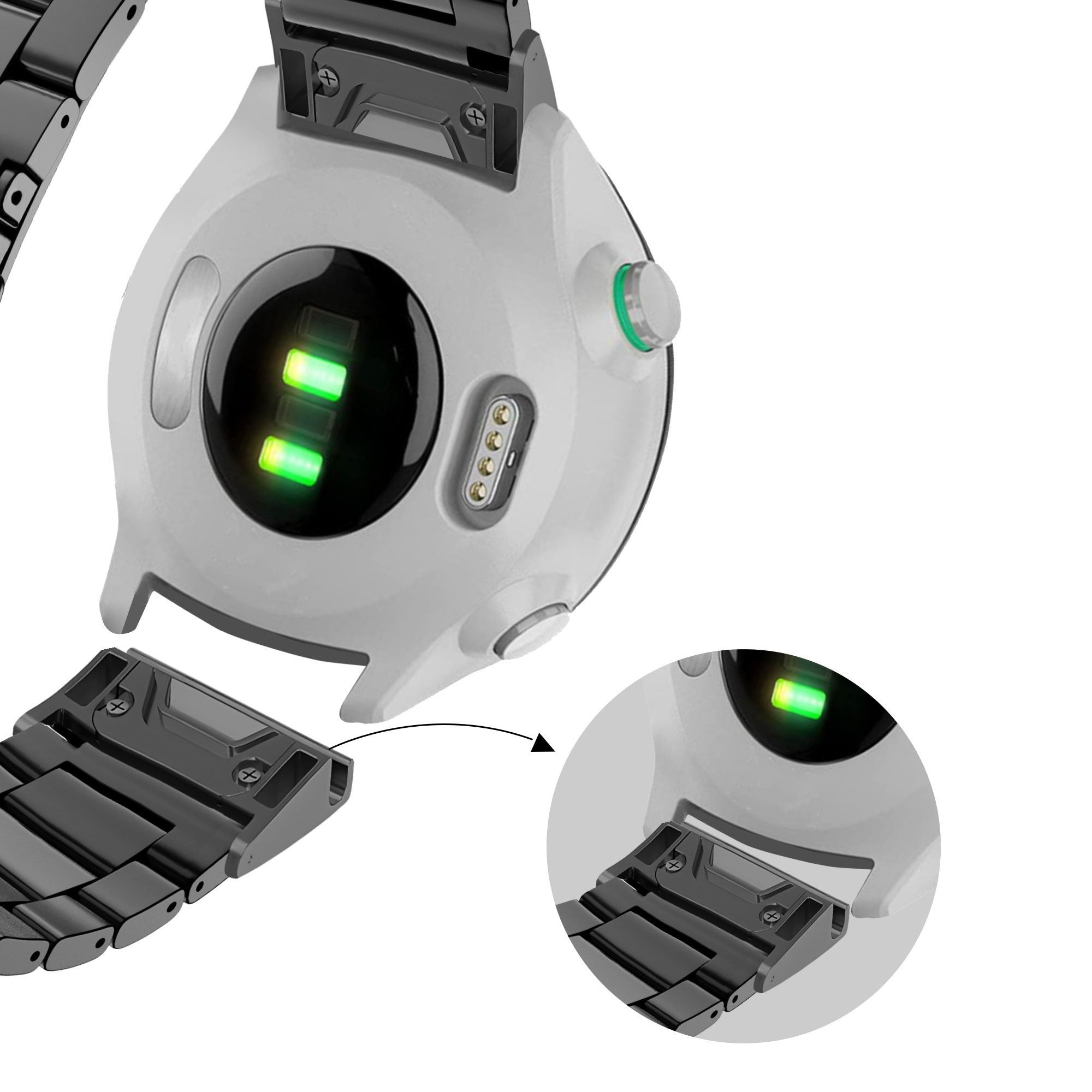 Bandz Garmin D2 Mach 1 Stahlarmband 'Classic' (Schwarz)