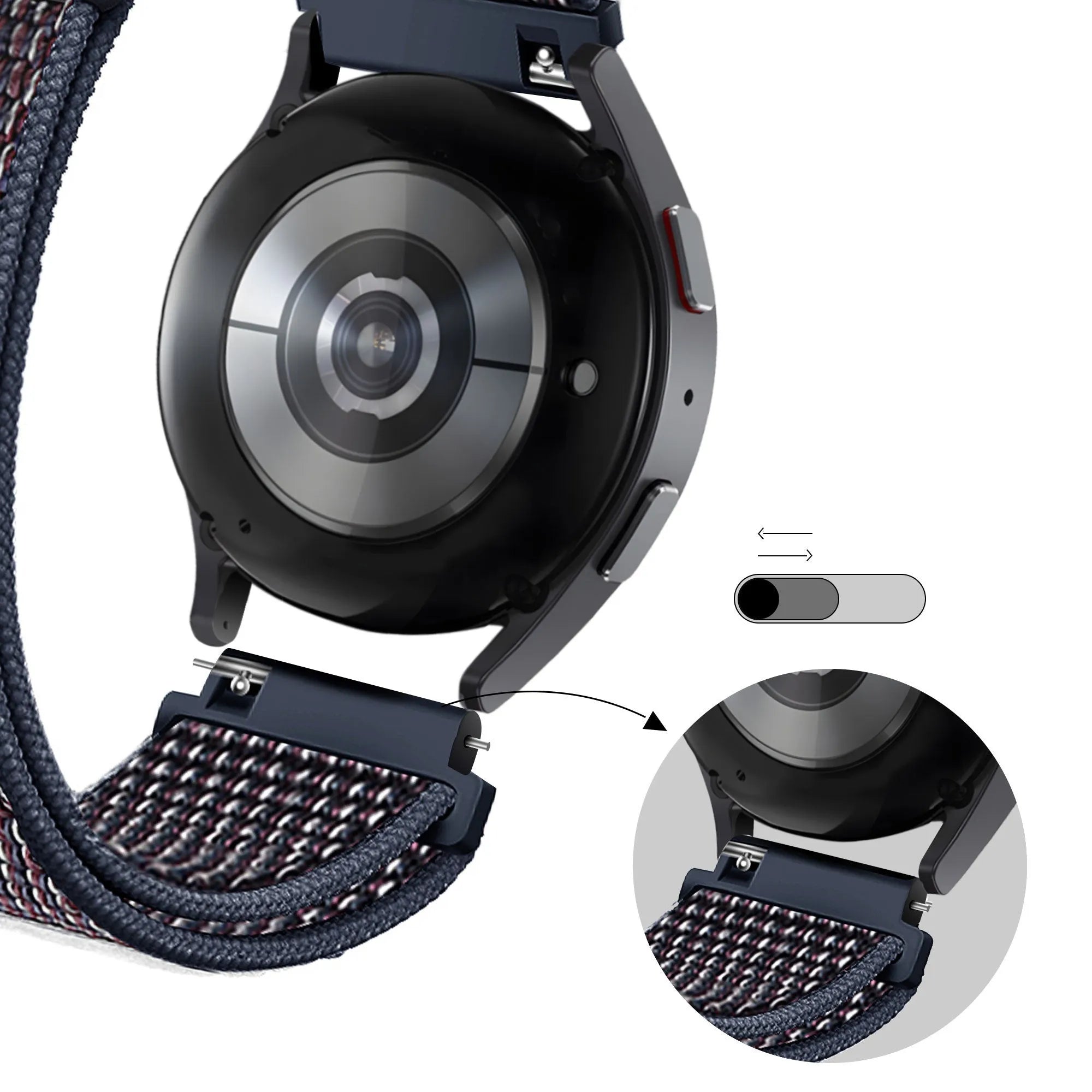 Bandz Amazfit Bip 6 Nylon Loop Armband (Indigo Blau)