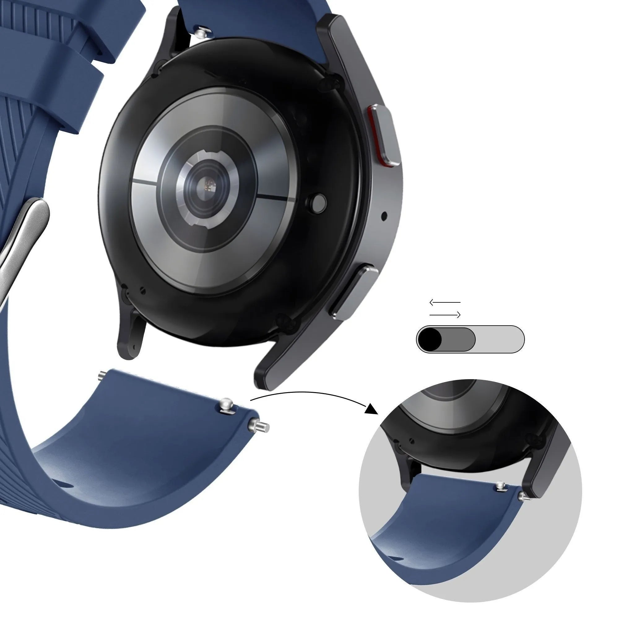 Bandz Oppo Watch X2 Silikonarmband 'Deluxe' (Dunkelblau)