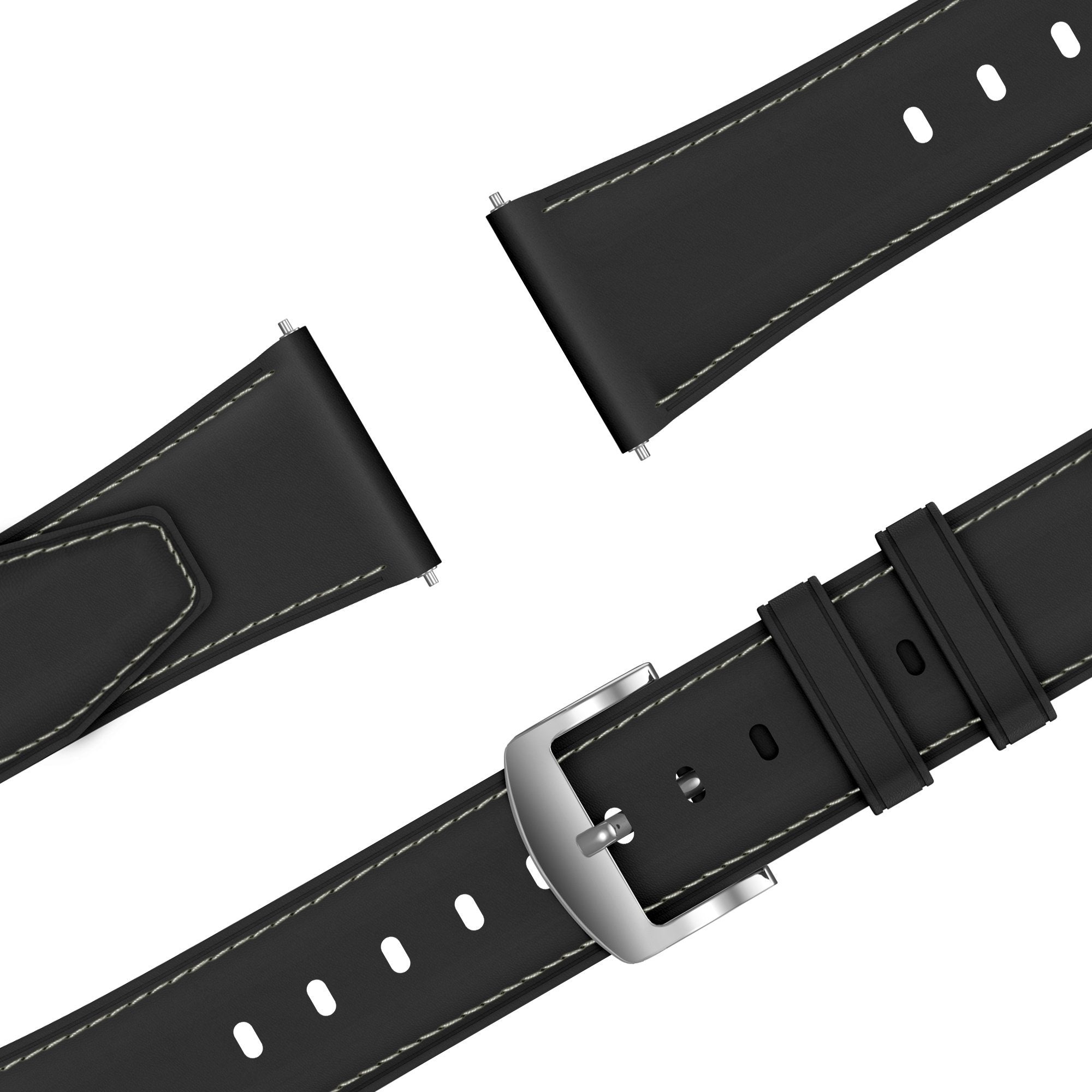 Bandz Suunto Race (S) Lederarmband 'Easy Fit' (Schwarz)