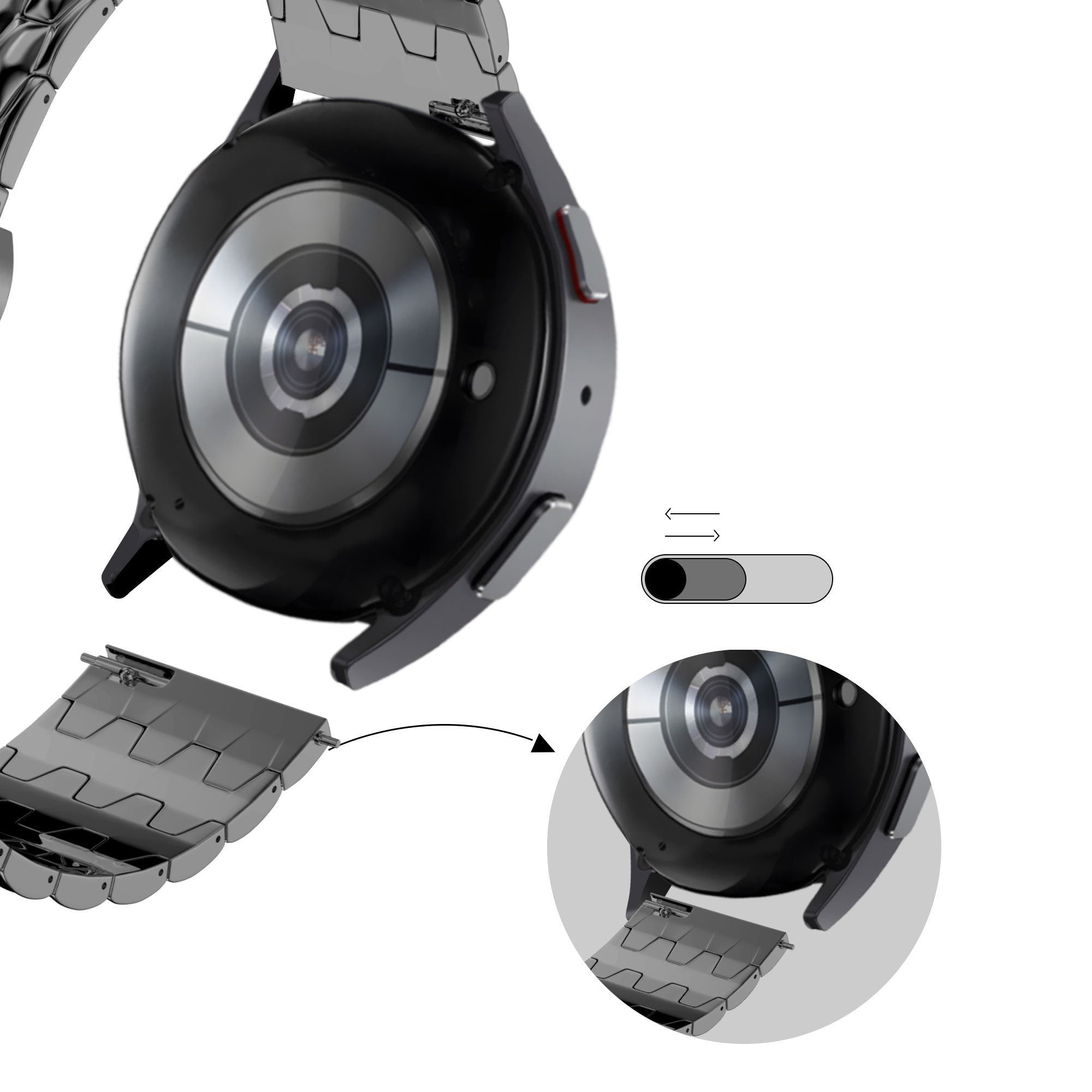 Bandz Suunto Run Stahlarmband 'Dragon' (schwarz)