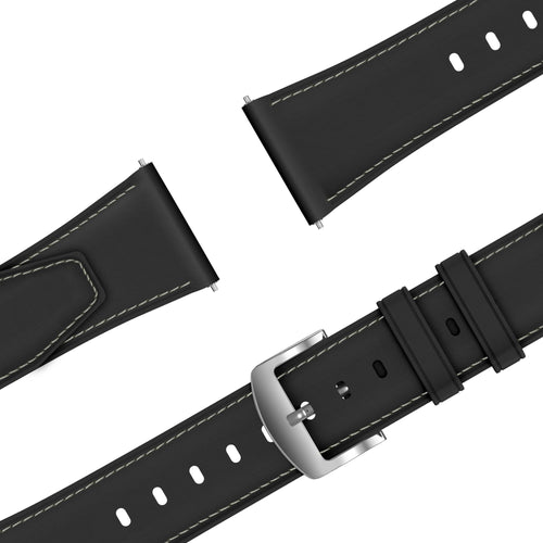 Bandz Amazfit Balance 3 Leather Strap 'Easy Fit' (Black)