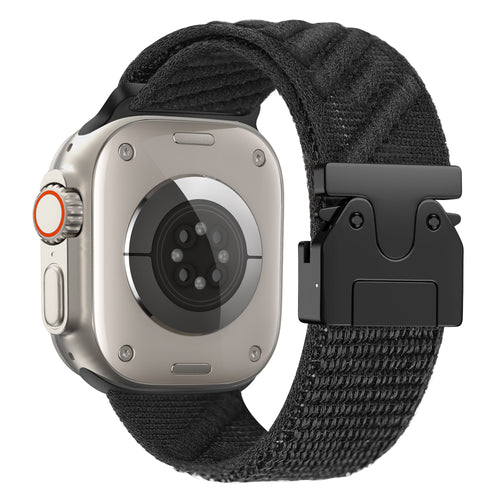 Bandz Apple Watch Ultra Wave Nylonarmband mit P-Schnalle (Schwarz)