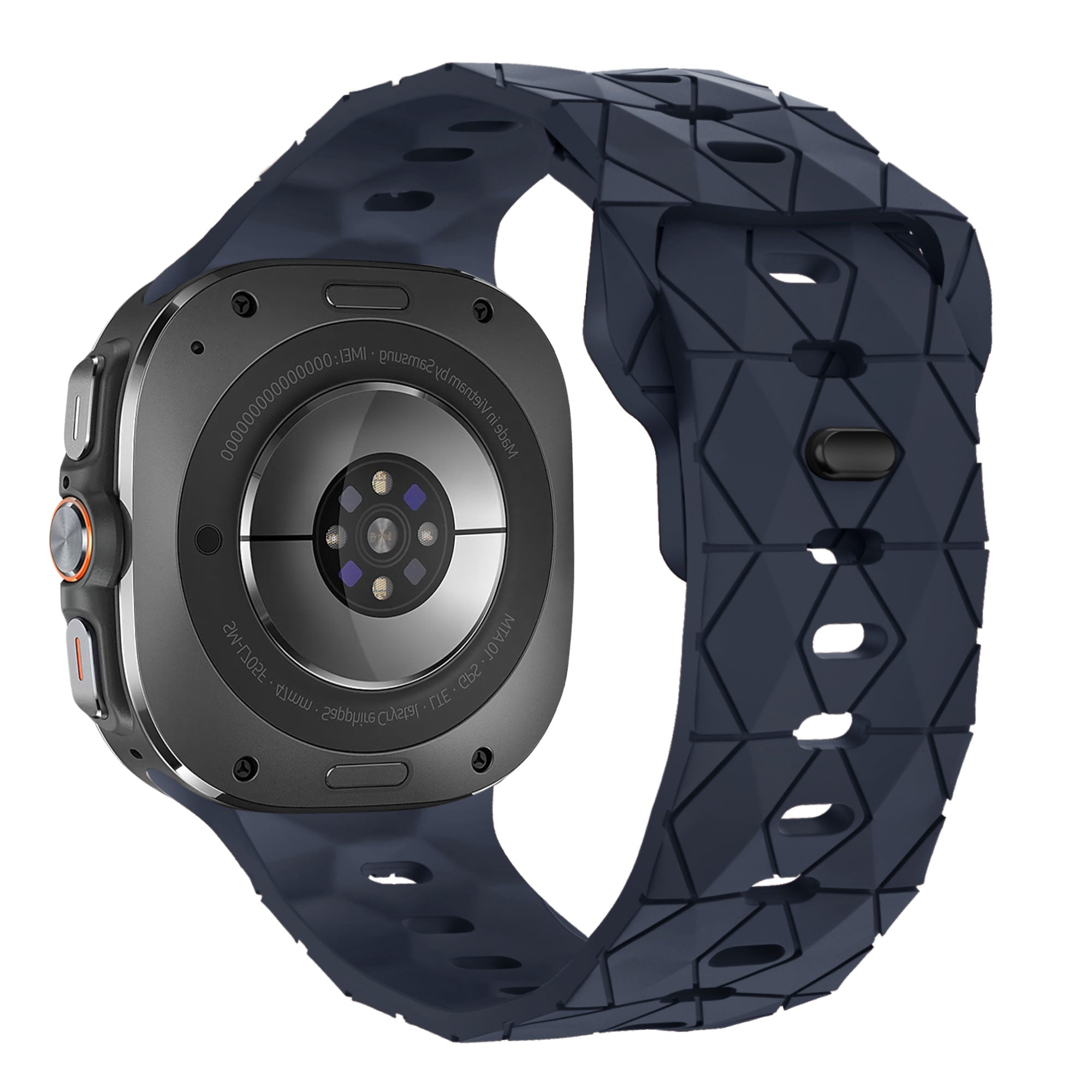 Bandz Samsung Galaxy Watch Ultra Silikonarmband 'Hexagons' (Dunkelblau)