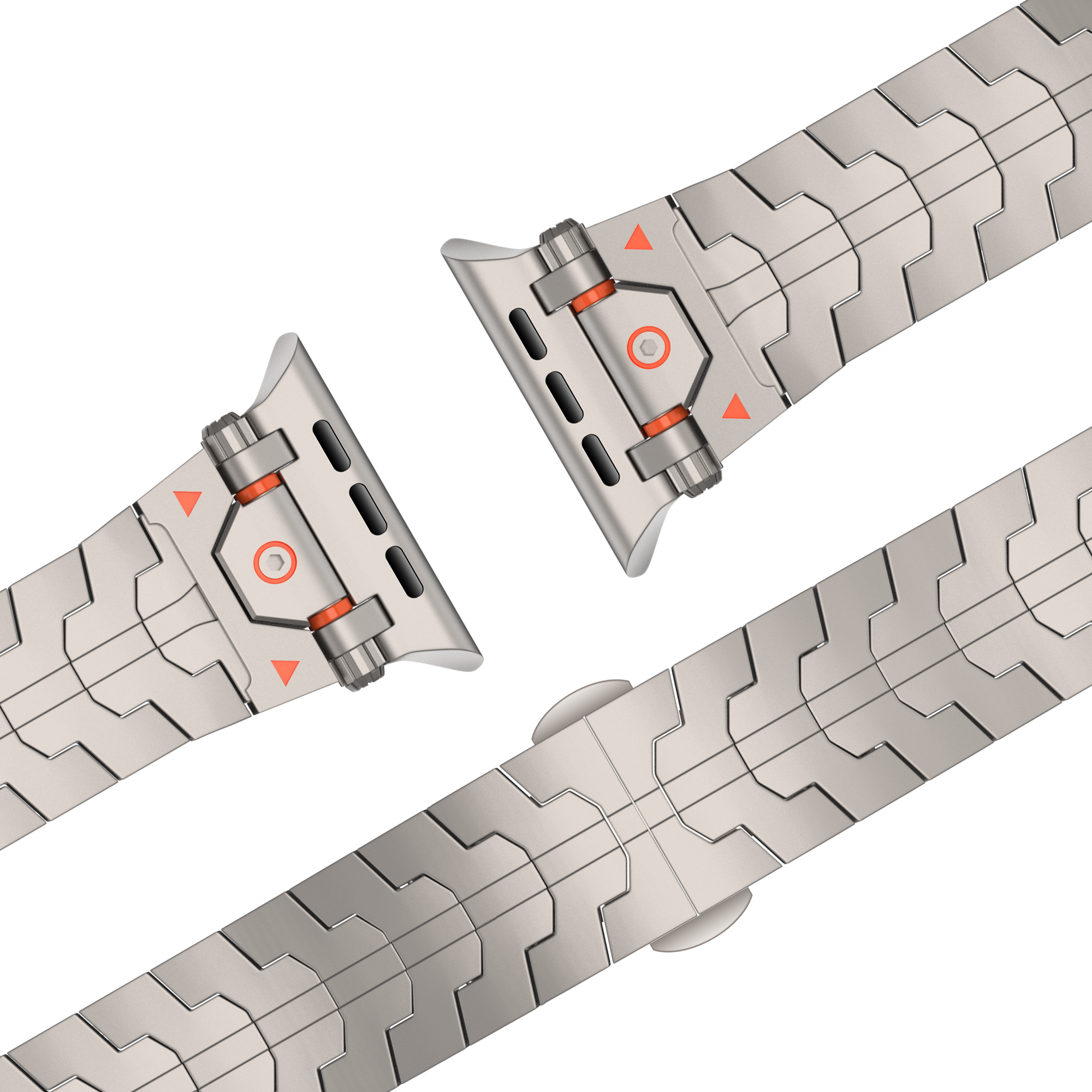 Bandz Apple Watch Metal Grain Strap 'Deluxe' (Titanium)