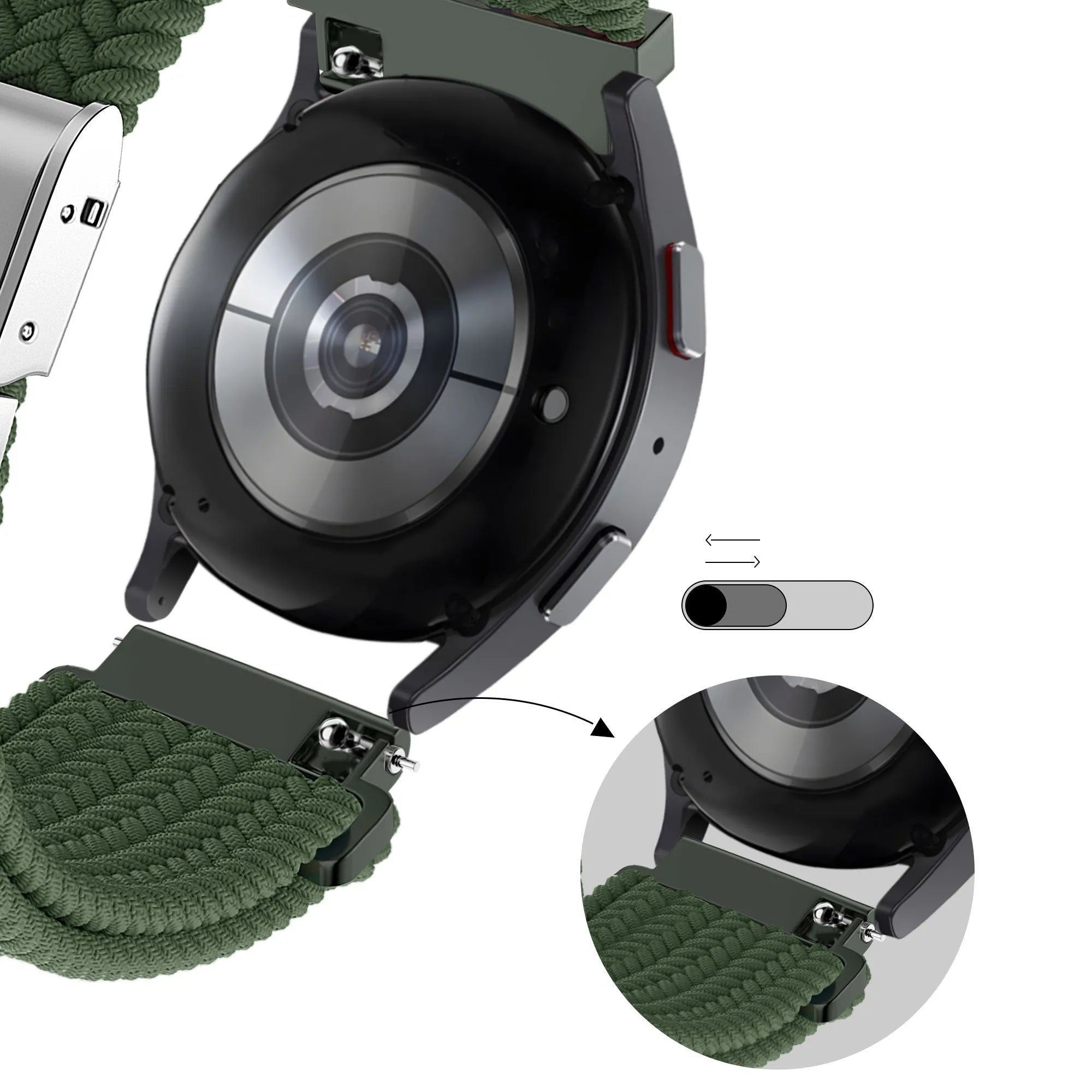 Bandz Oppo Watch X2 geflochtenes Nylonarmband (OliveGrün)