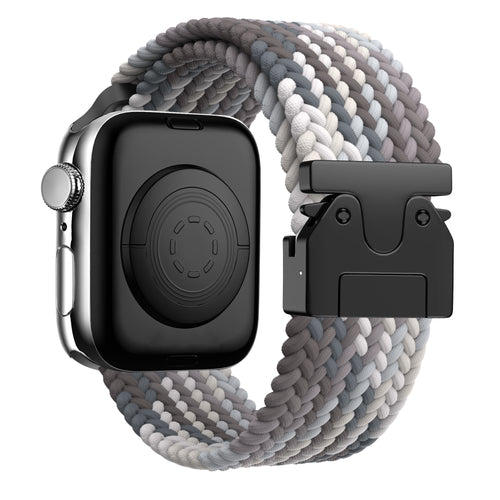 Bandz Apple Watch Ultra Geflochtenes Armband mit P-Schnalle (Mandala Schwarz)
