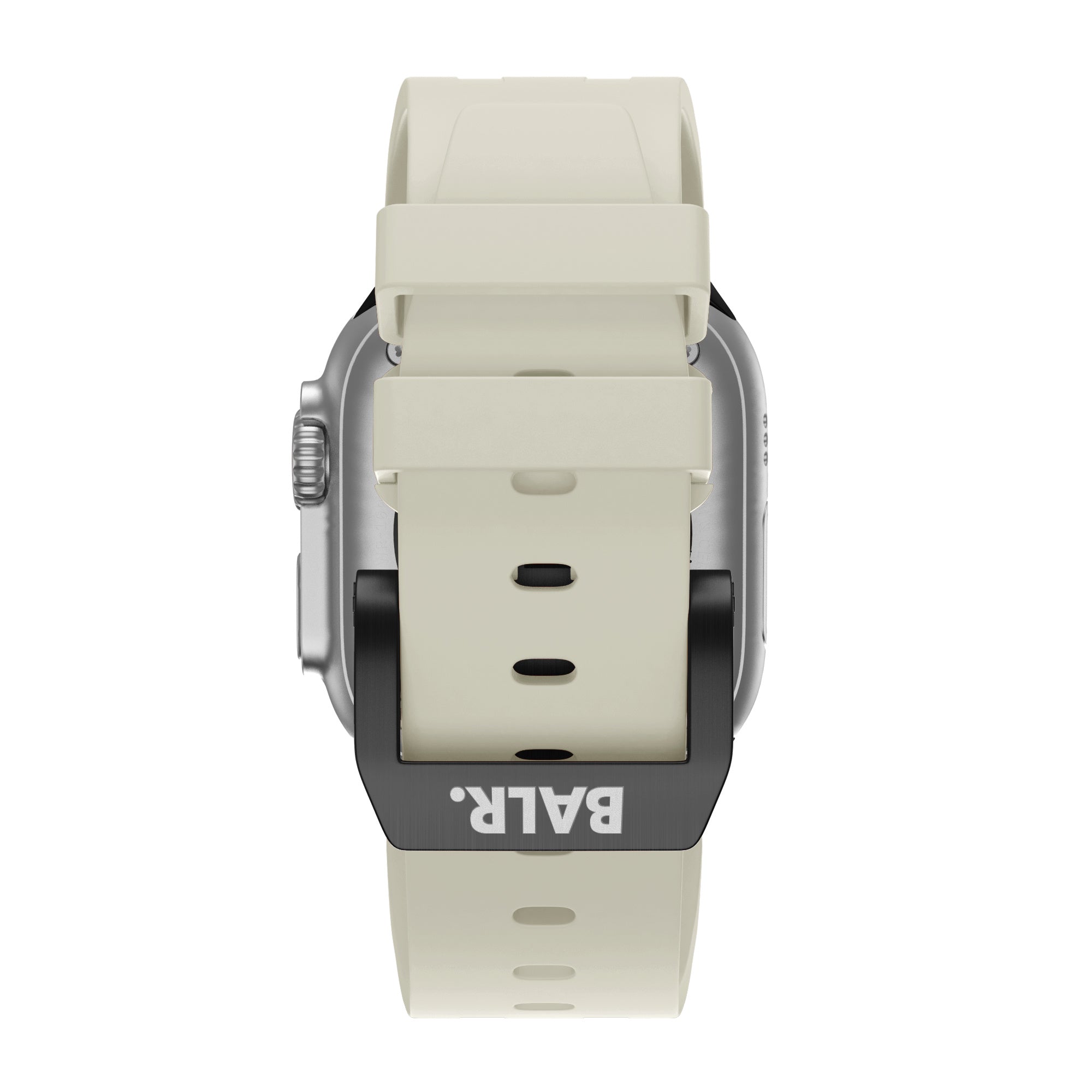 Balr. Apple Watch Ultra flüssiges Silikonarmband (Beige/Schwarz)