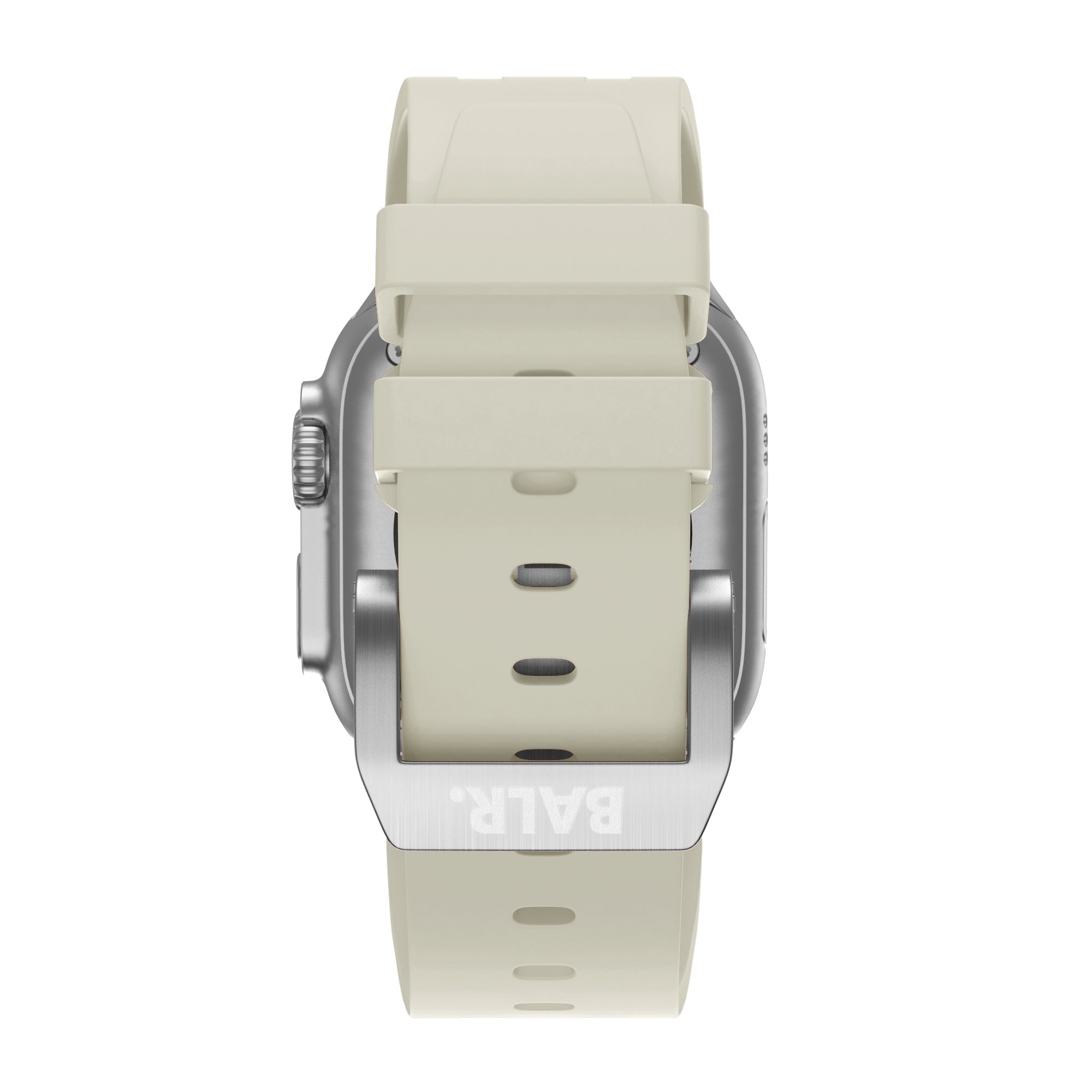 BALR. Apple Watch Ultra Liquid Silicone Strap (Beige/Silver)