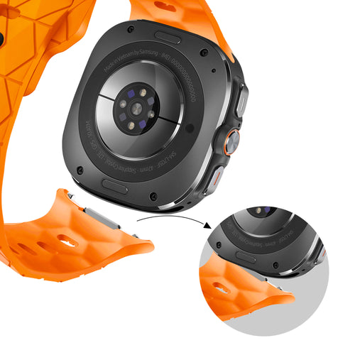 Bandz Samsung Galaxy Watch Ultra Silikonarmband 'Hexagons' (Orange)