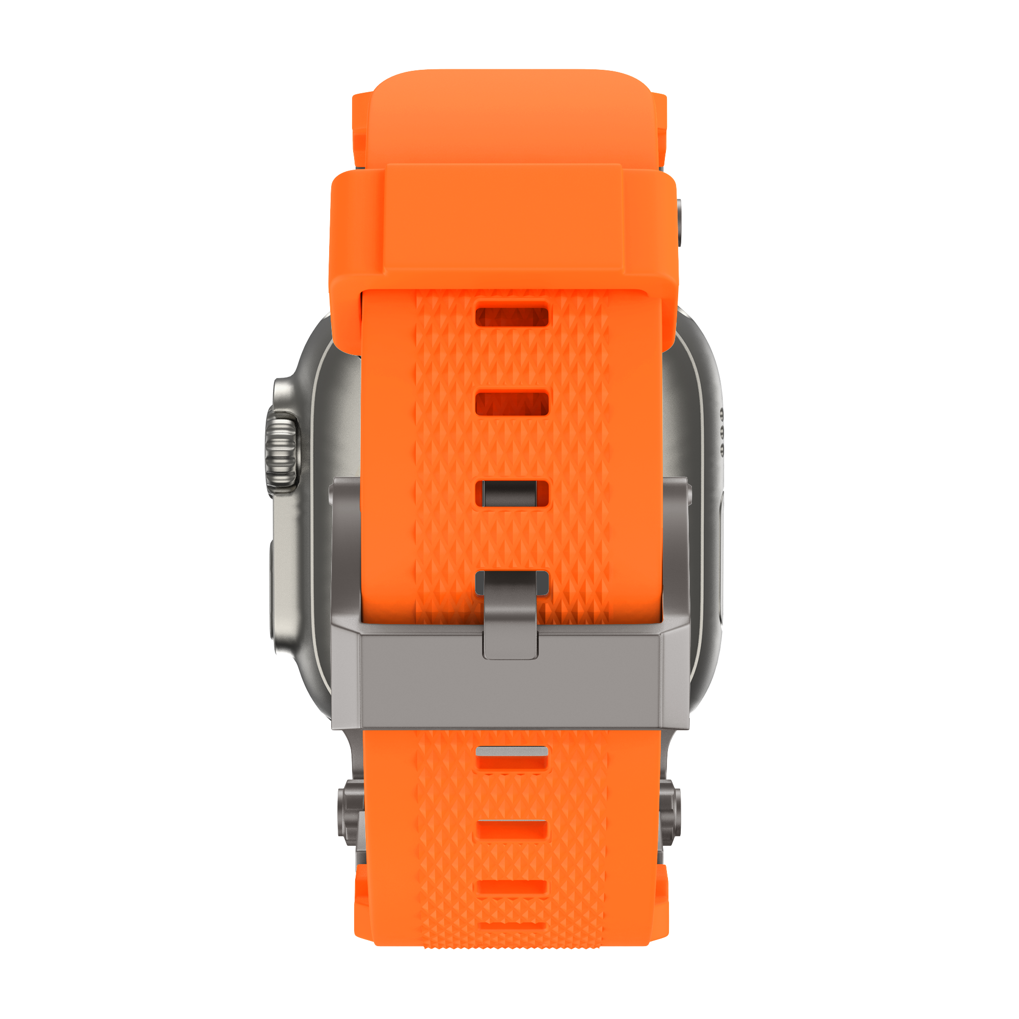Bandz Apple Watch Silikonarmband 'Explorer' (Orange mit Titan)