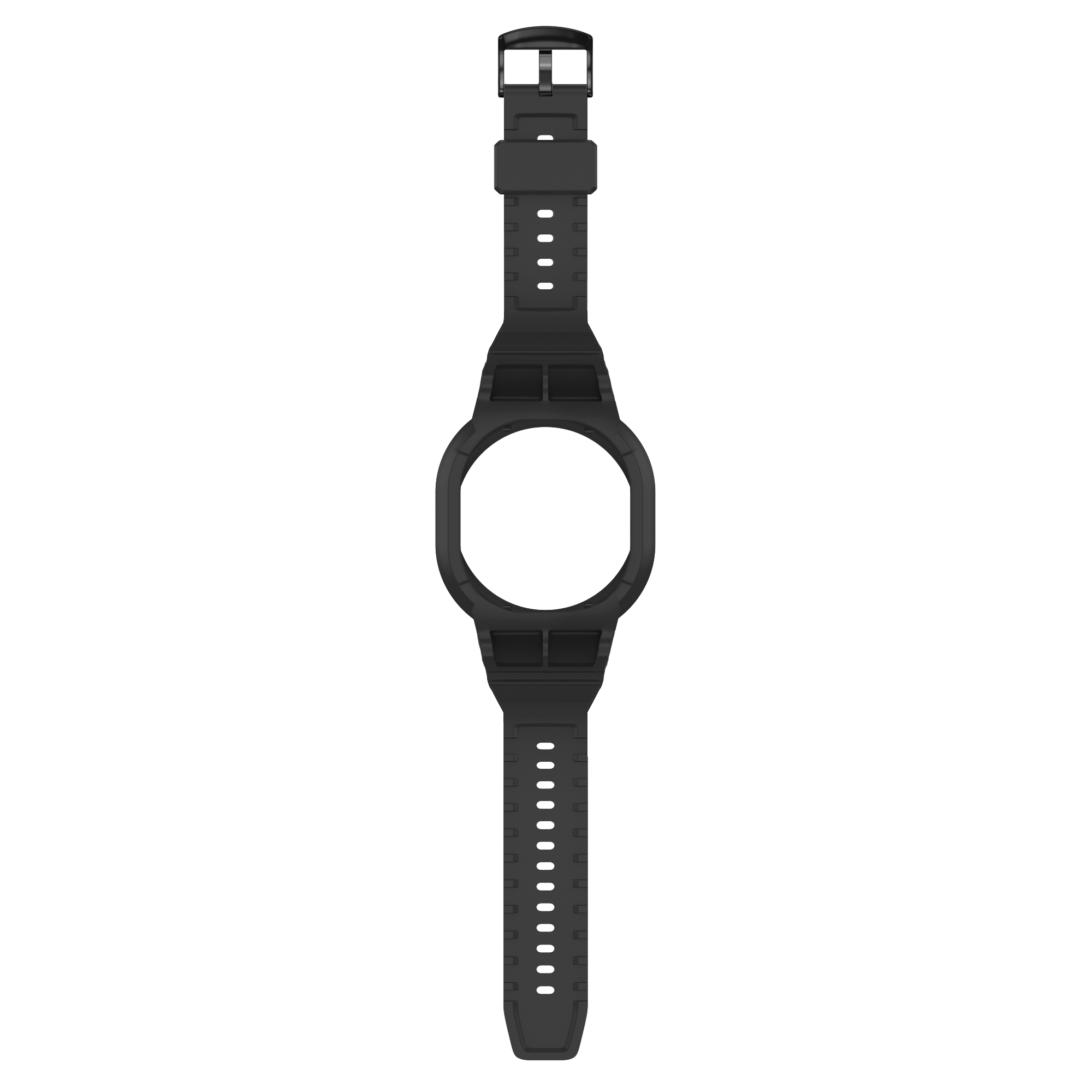 Samsung Galaxy Watch 8 - 44mm TPU Armband mit integrierter Hülle (Schwarz)