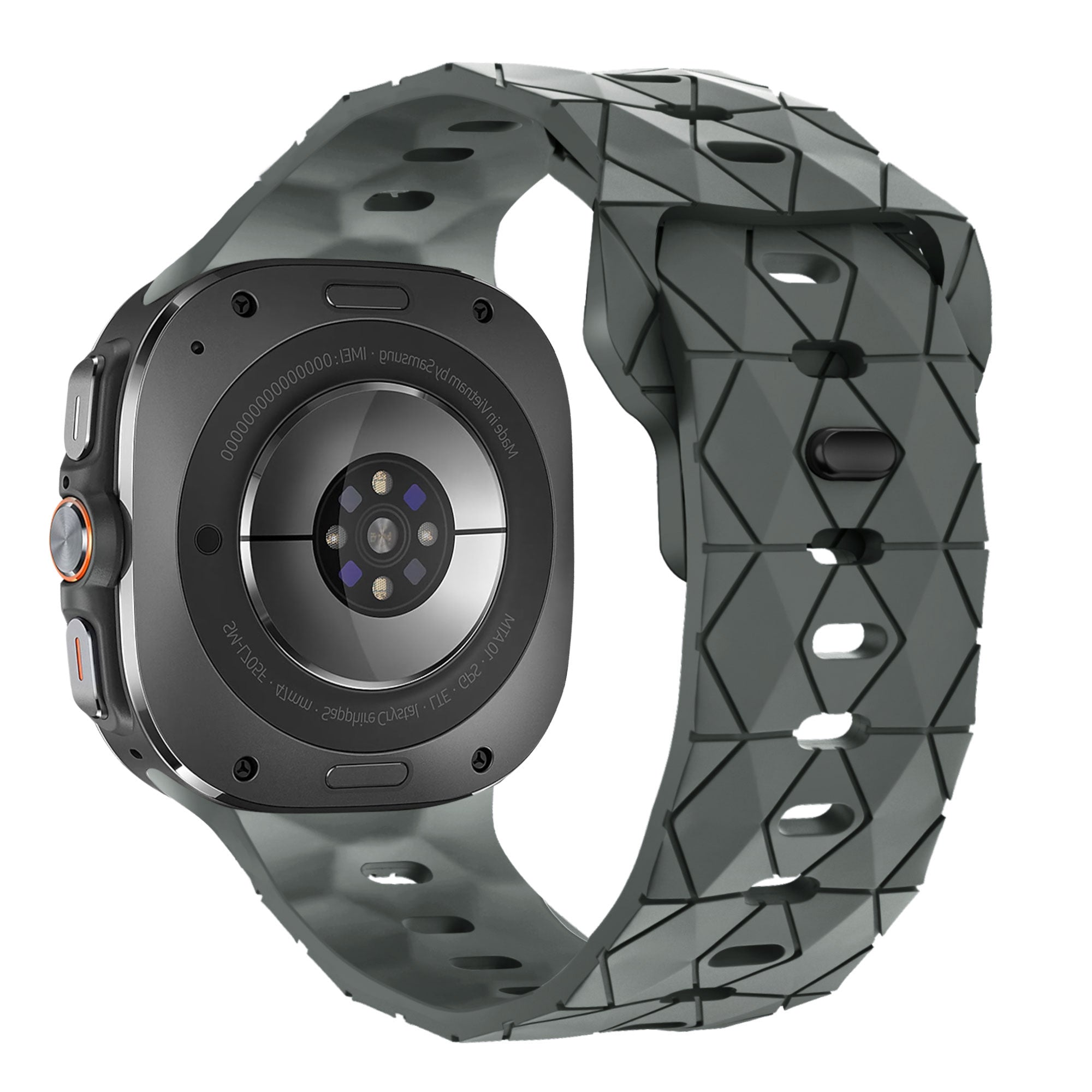 Bandz Samsung Galaxy Watch Ultra Silikonarmband 'Hexagons' (Dunkelgrau)
