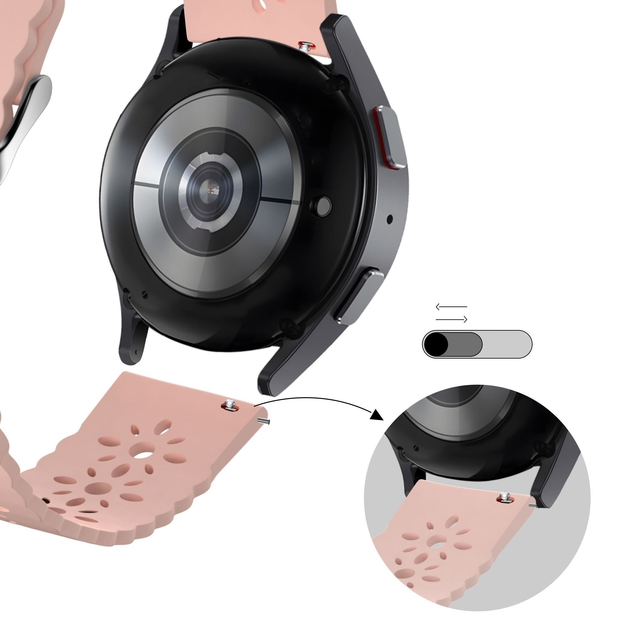 Bandz Coros Apex 42mm Silikonarmband mit Muster (Rosa)