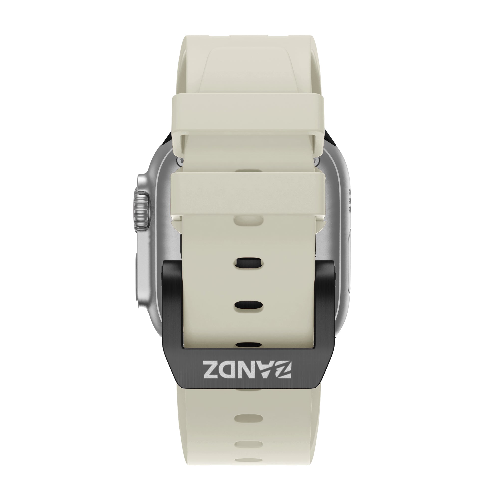 Bandz Apple Watch Silicone Strap 'Luxe Liquid' (Beige With Black)