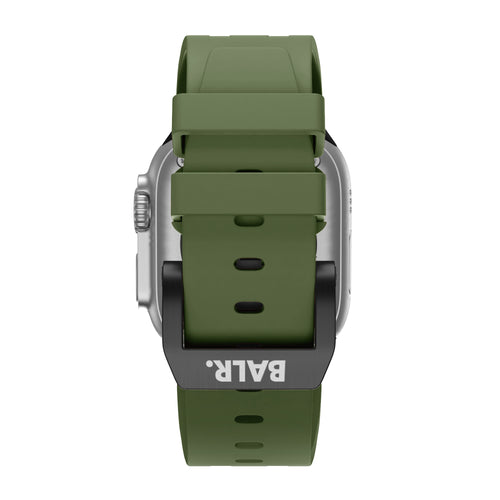 BALR. Apple Watch Ultra Liquid Silicone Strap (Green/Black)