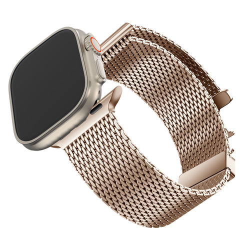 Bandz Apple Watch Ultra Milanese Looparmband mit P-Schnalle (Roségold)